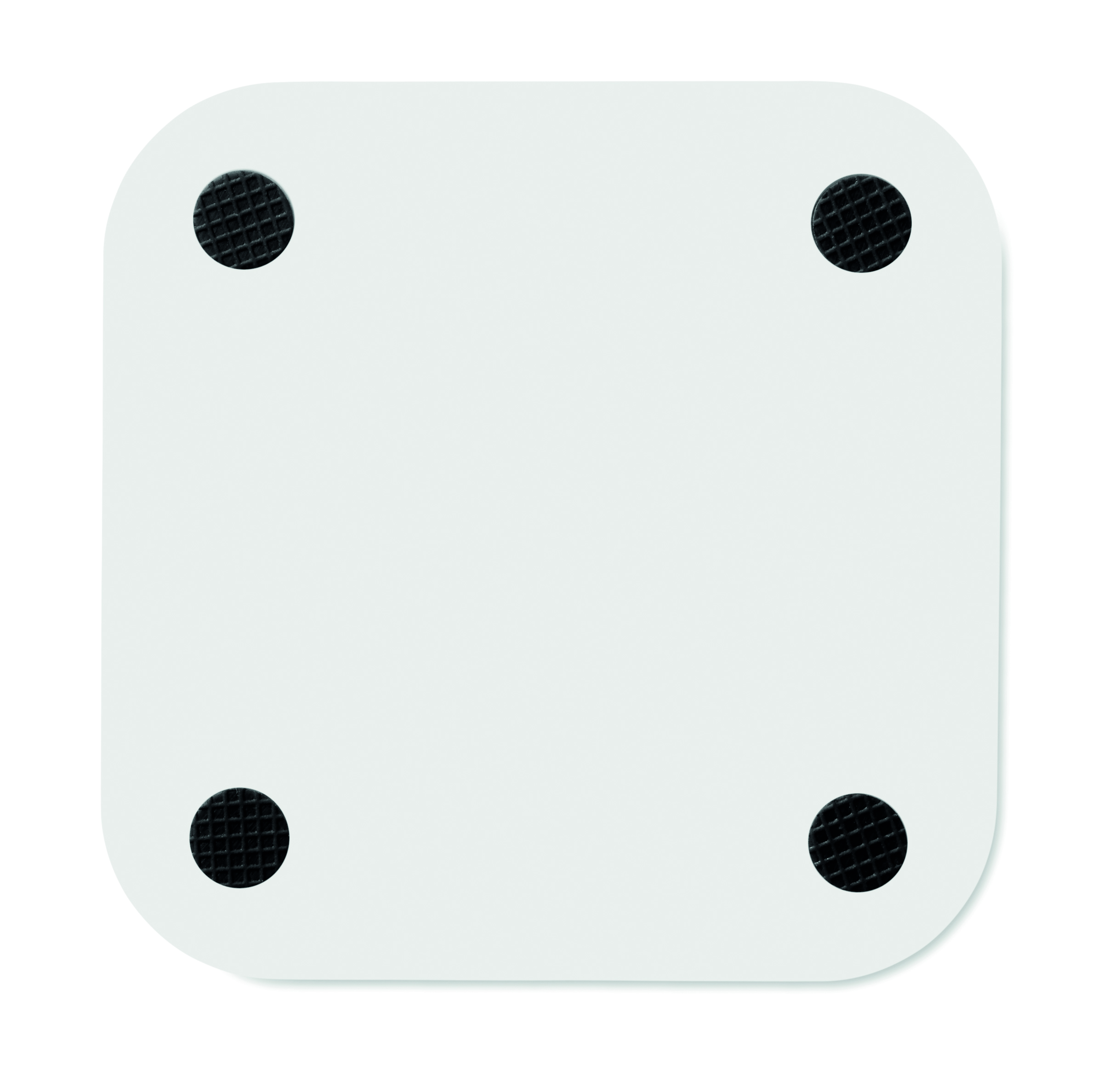 quadrate Platte, weiße Platte, Gummifüße, antirutsch, Eckige Form