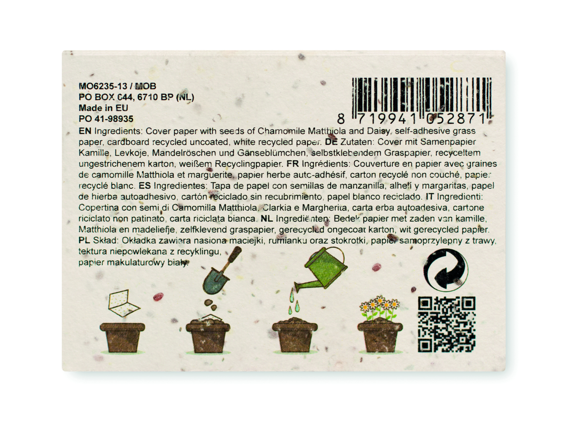 Kräutererde, Sorten-Seed, Papier, Recycling, Anleitung