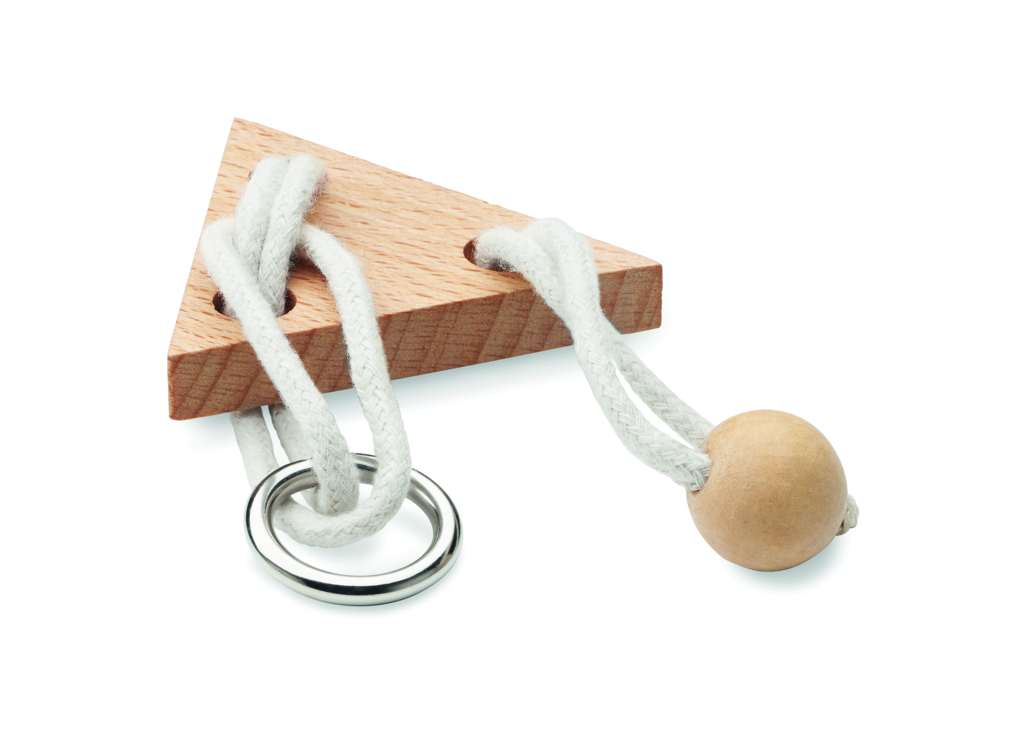 Kugelknopf, Holzplatte, Schnur, Schleife, Schmuckanhänger