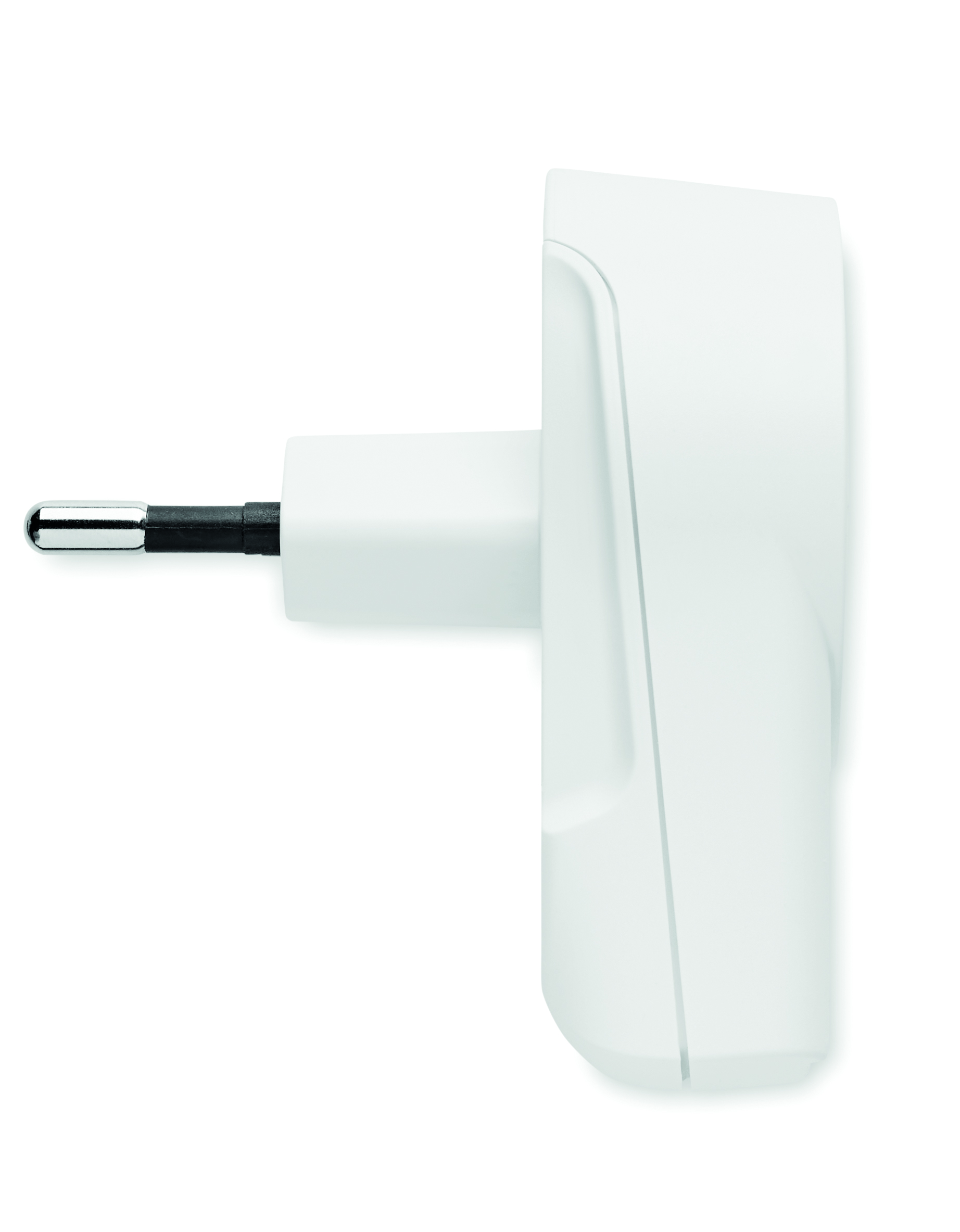EU-Stecker, Steckeradapter, Reiseladegerät, Stromversorgung, weißes Kunststoff