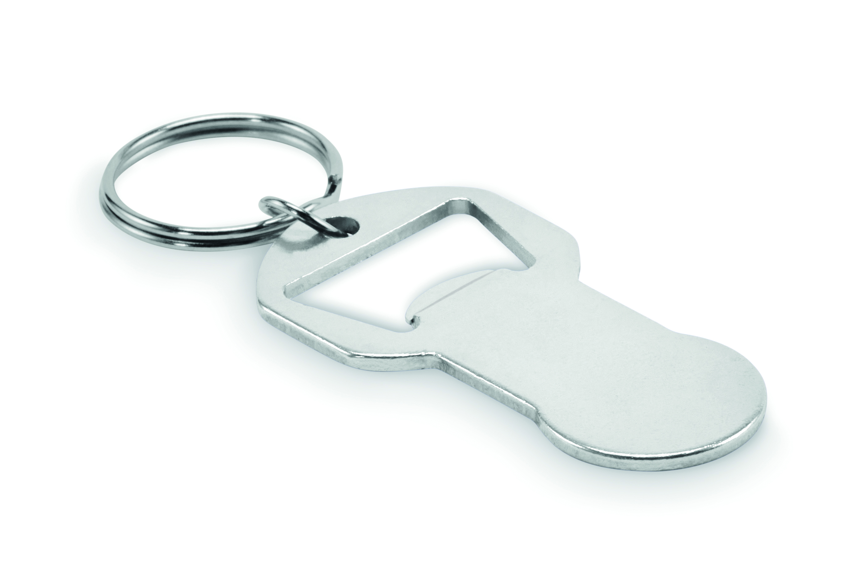 Flaschenöffner, Schlüsselanhänger, Metall, Silber, Einzeln
