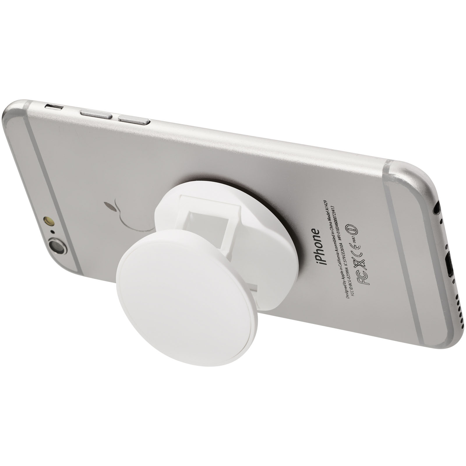 Handyhalter, Pop-Socket, Silber, mobiles Zubehör, Ständer, Phone PopSocket, Mobile Zubehör, Silbernes iPhone, Rückseite Kamera, abgerundete Kante, phone, iPhone, Zubehörhalter, Pop-Socket, Silber
