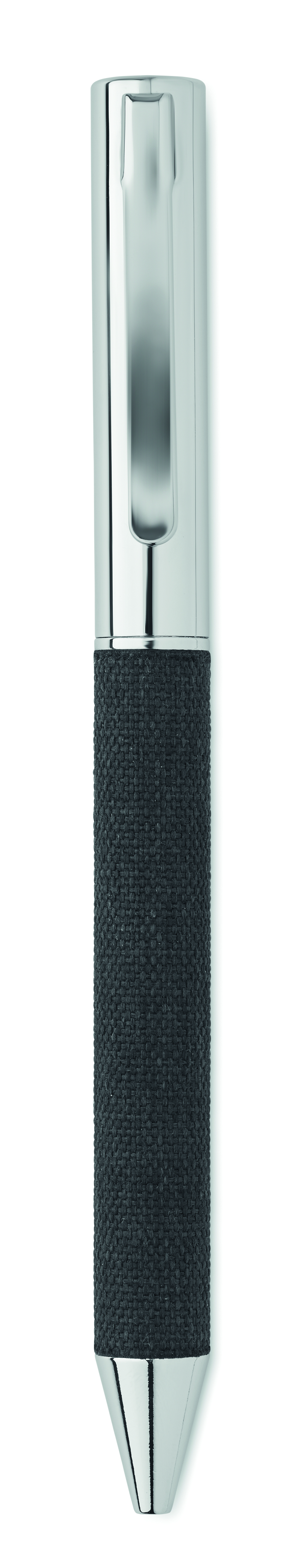 Rollerball-Stift, Metallclip, schwarzer Griff, schwarz-Stopfen?, Kugelschreiber, Stift, Kugelschreiber, Gehäuse, Metall, Gummi, Gelschreiber, Metallclip, schwarzer Griff, ausziehbar, Kugelschreiber