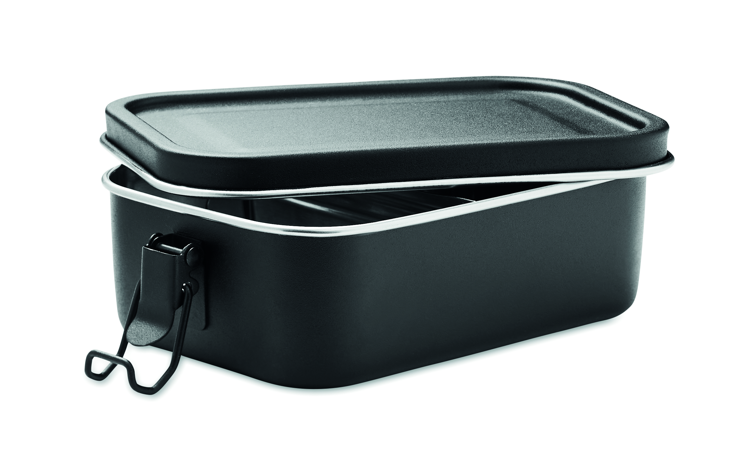 Lunchbox, Metall, Schwarz, Rechteckig, Deckel