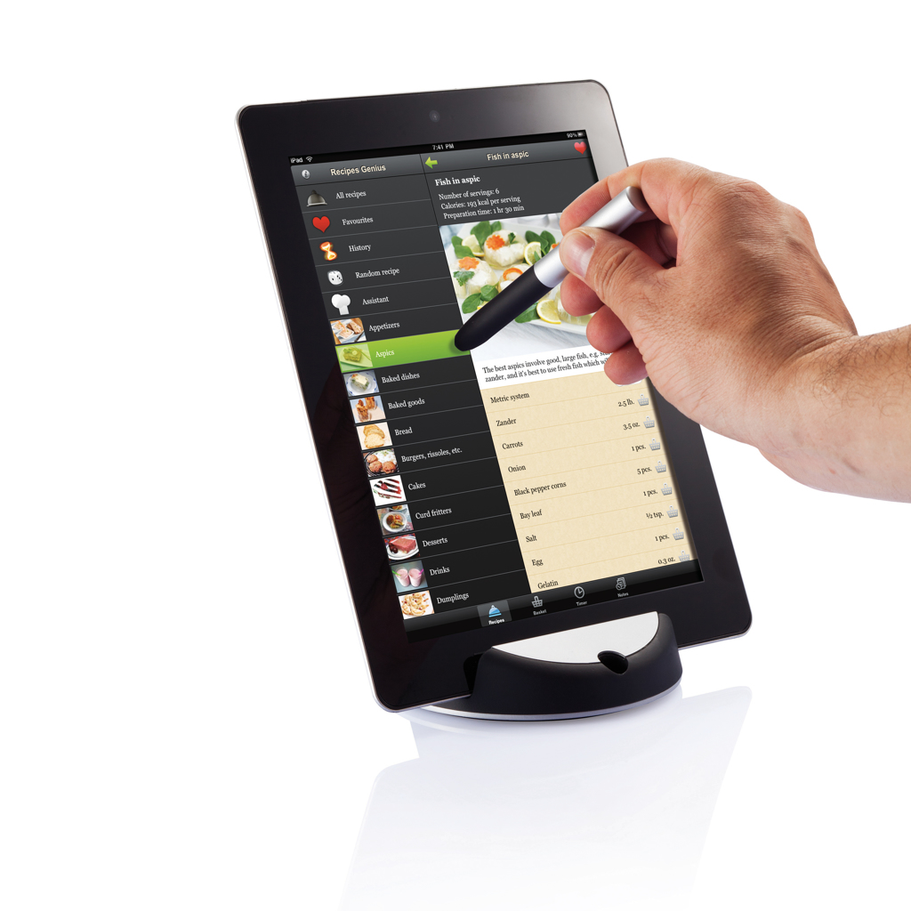 Computer, Elektronik, Tablet-Computer, Tablet, Tablet-Halter, Stift, Touchscreen, Rezepten-App
