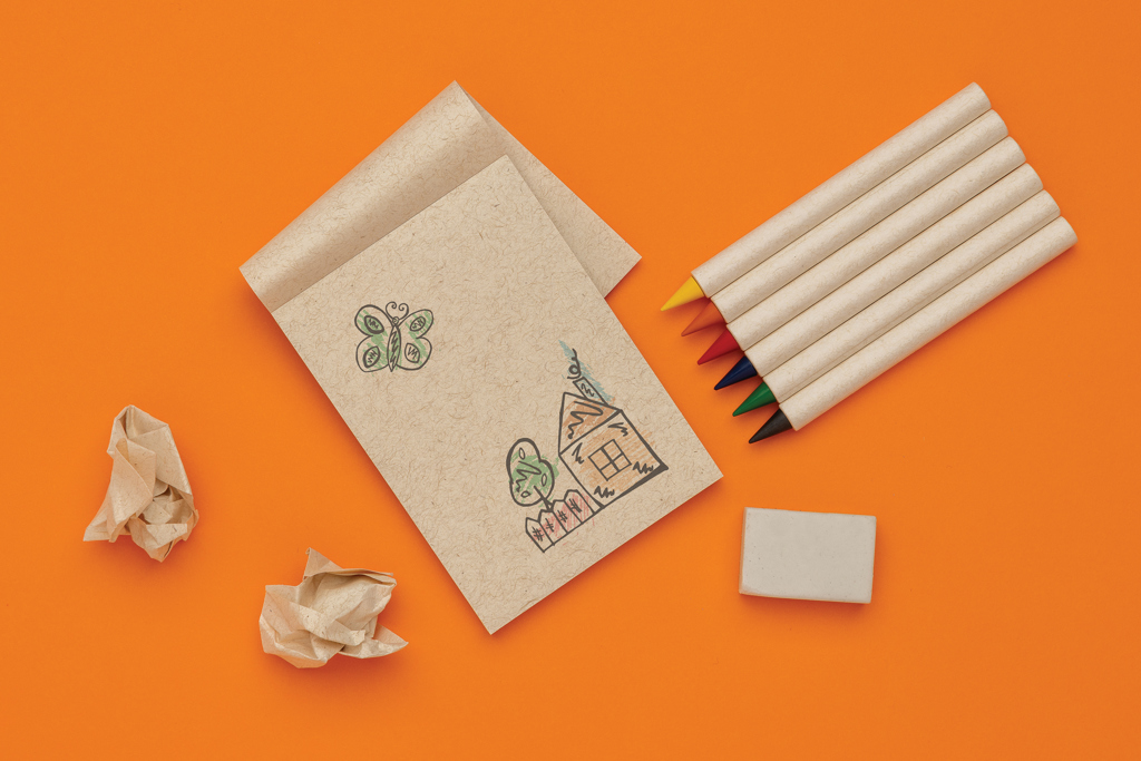 Notizblock, Notizbuch, Bleistifte, Papier, Karton