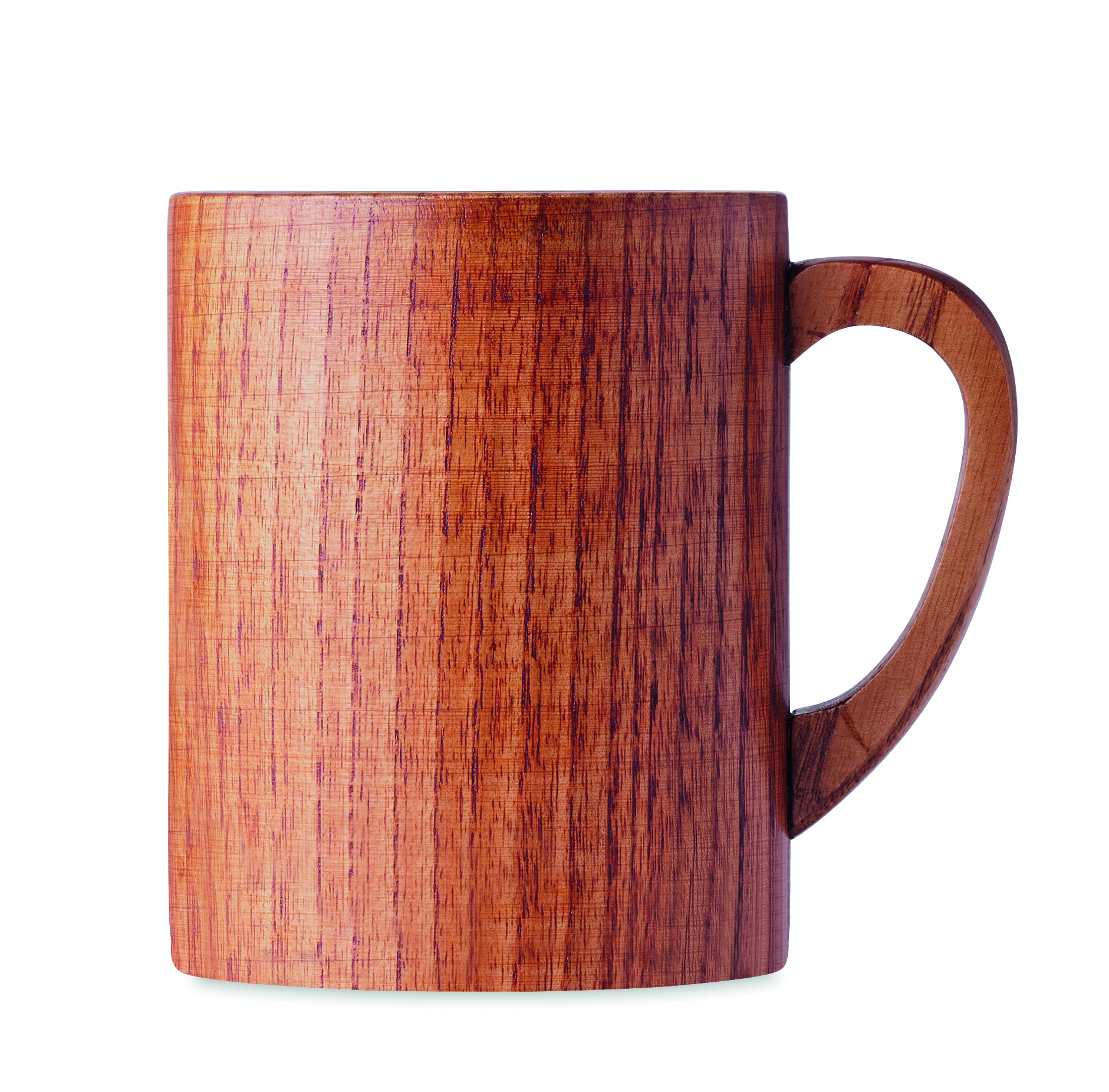 Holz Mugg, Holzbecher, Kaffeebecher, Holzoptik, Griff aus Holz