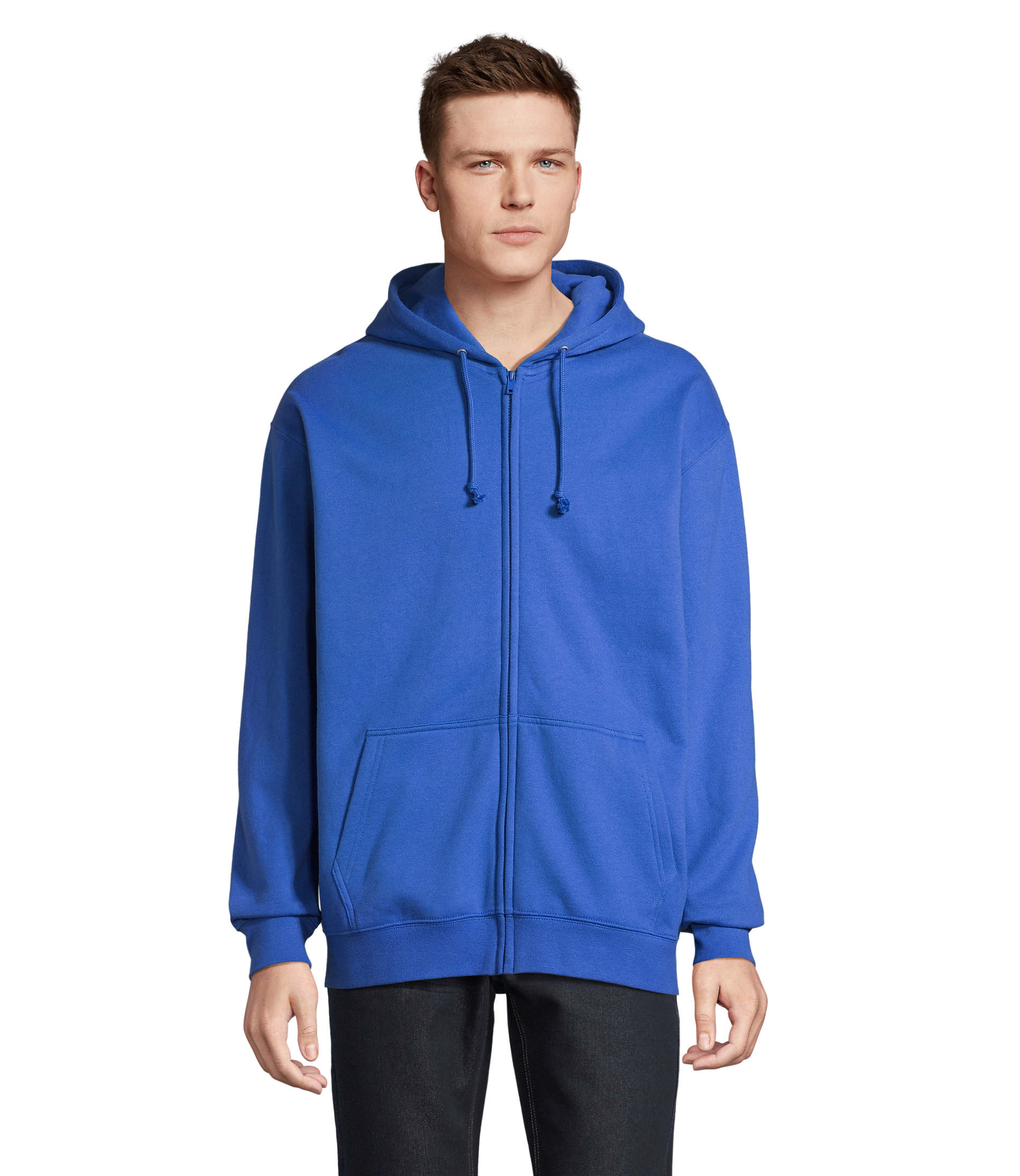Hoodie, Reißverschluss-Hoodie, Vorne Tasche, Blau, Casualwear, Hoodie, Hooded sweatshirt, Blue hoodie, Front pocket, Drawstring, Hoodie, Zip-up, Blue, Taschen, Langarm, Hoodie, Blauer Hoodie, Reißverschluss vorne, Kanguru-Tasche, lange Ärmel