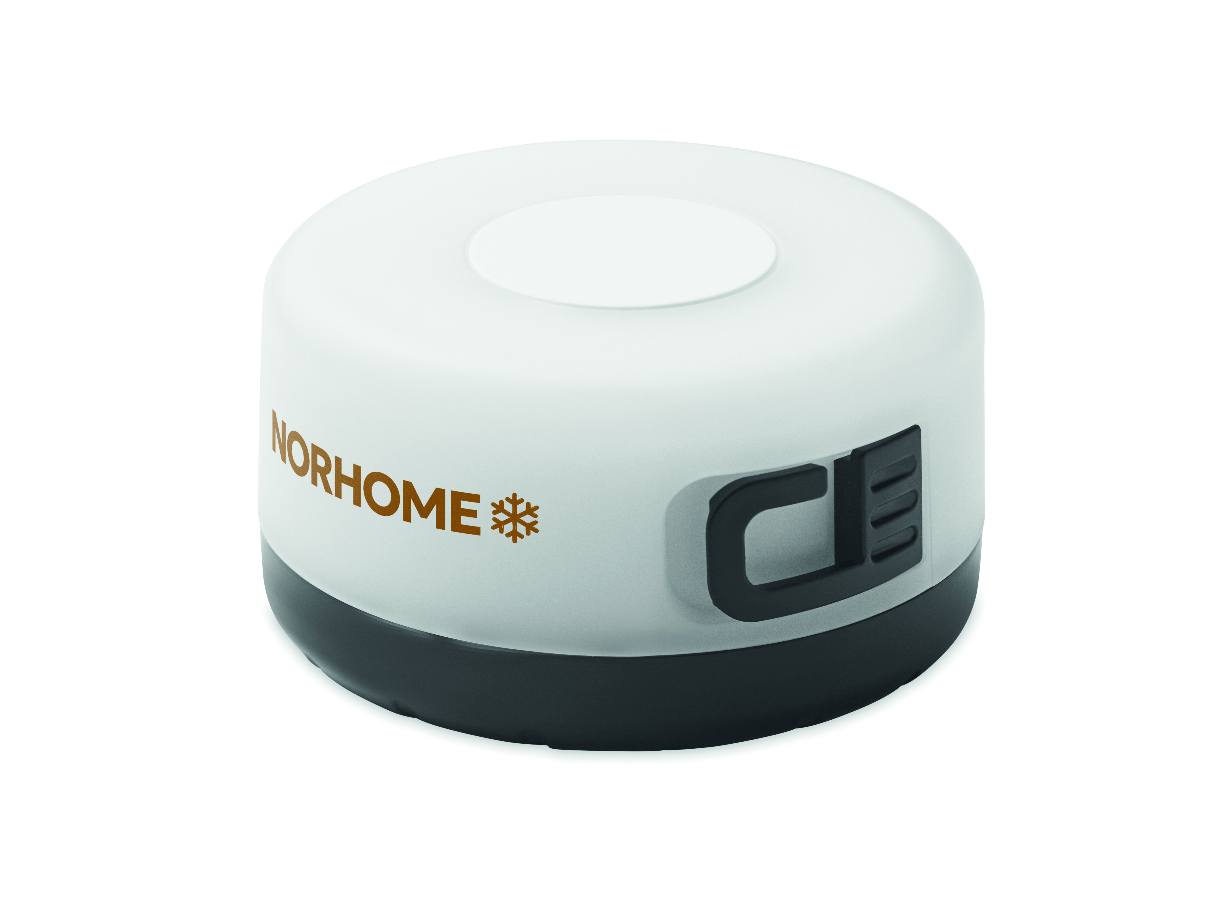 Campingheizgerät, Tragbarer Herd, Schneeflocke Symbol, Weiße Gehäuse, Schwarze Basis, minikühlbox, kühlbox, rund, portabel, miniatur, Campingkocher, Portabel, Gaslos, Kompakt, Abnehmbareobsid