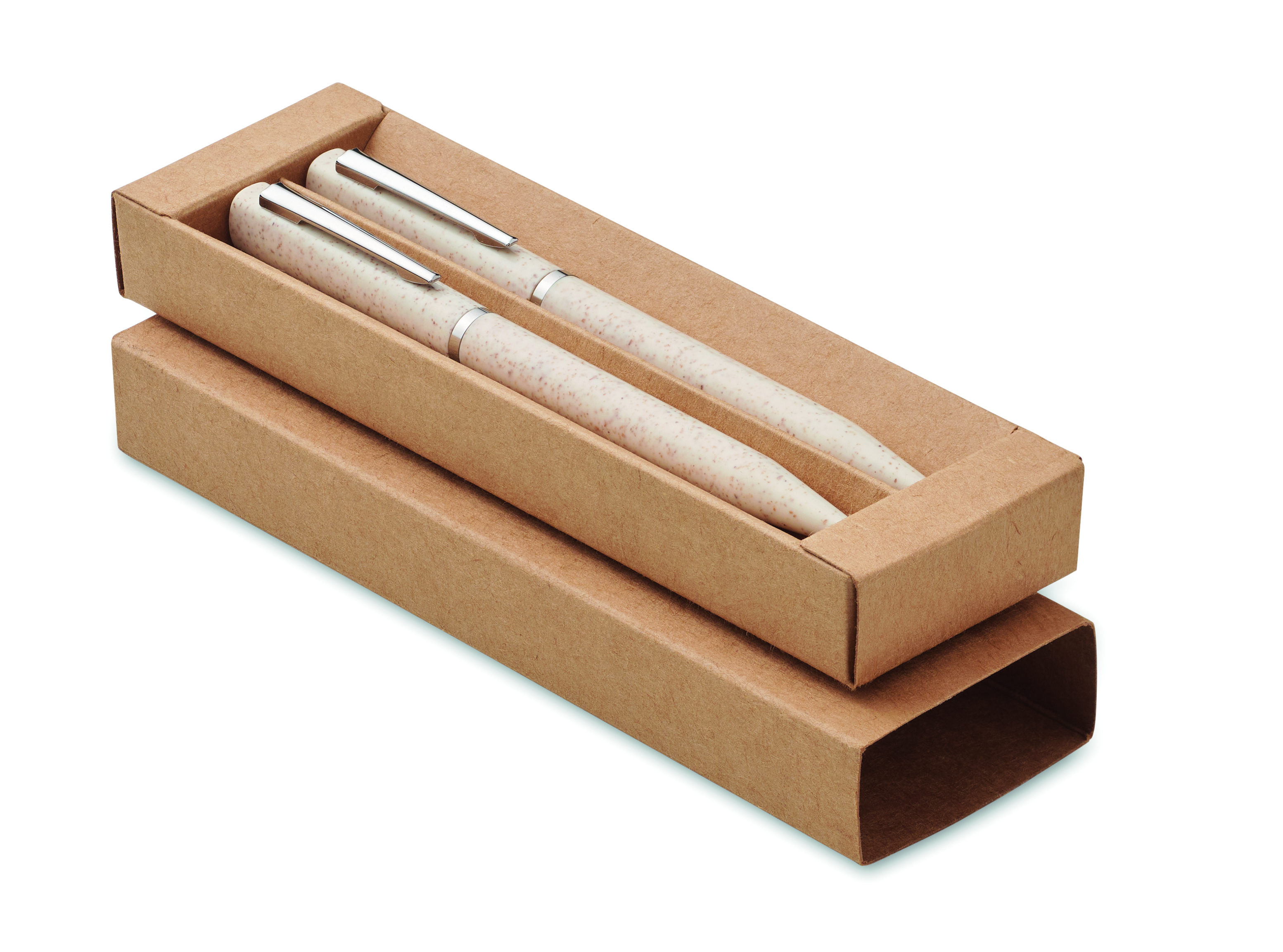 Kugelschreiber, Schreibset, Kugelschreiber-Mine, Holzoptik, Schreibgerät, Kugelschreiber, Schreibset, Metallclip, Gepunktete Oberfläche, Papierverpackung, Kugelschreiber, Schreiber, Garnitur, Holzoptik, Karton-Verpackung