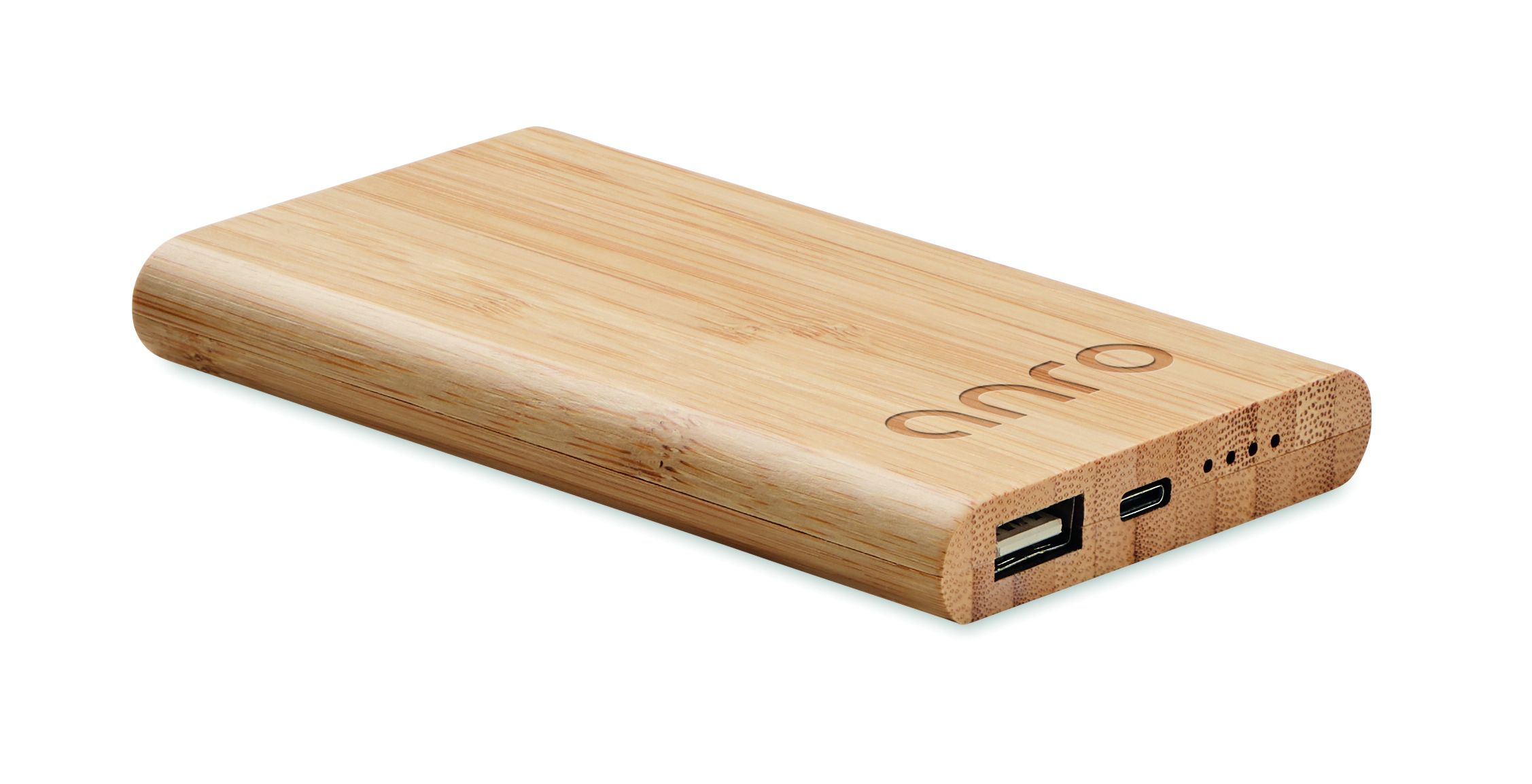 Holz, Powerbank, USB-A, USB-C, Bambus