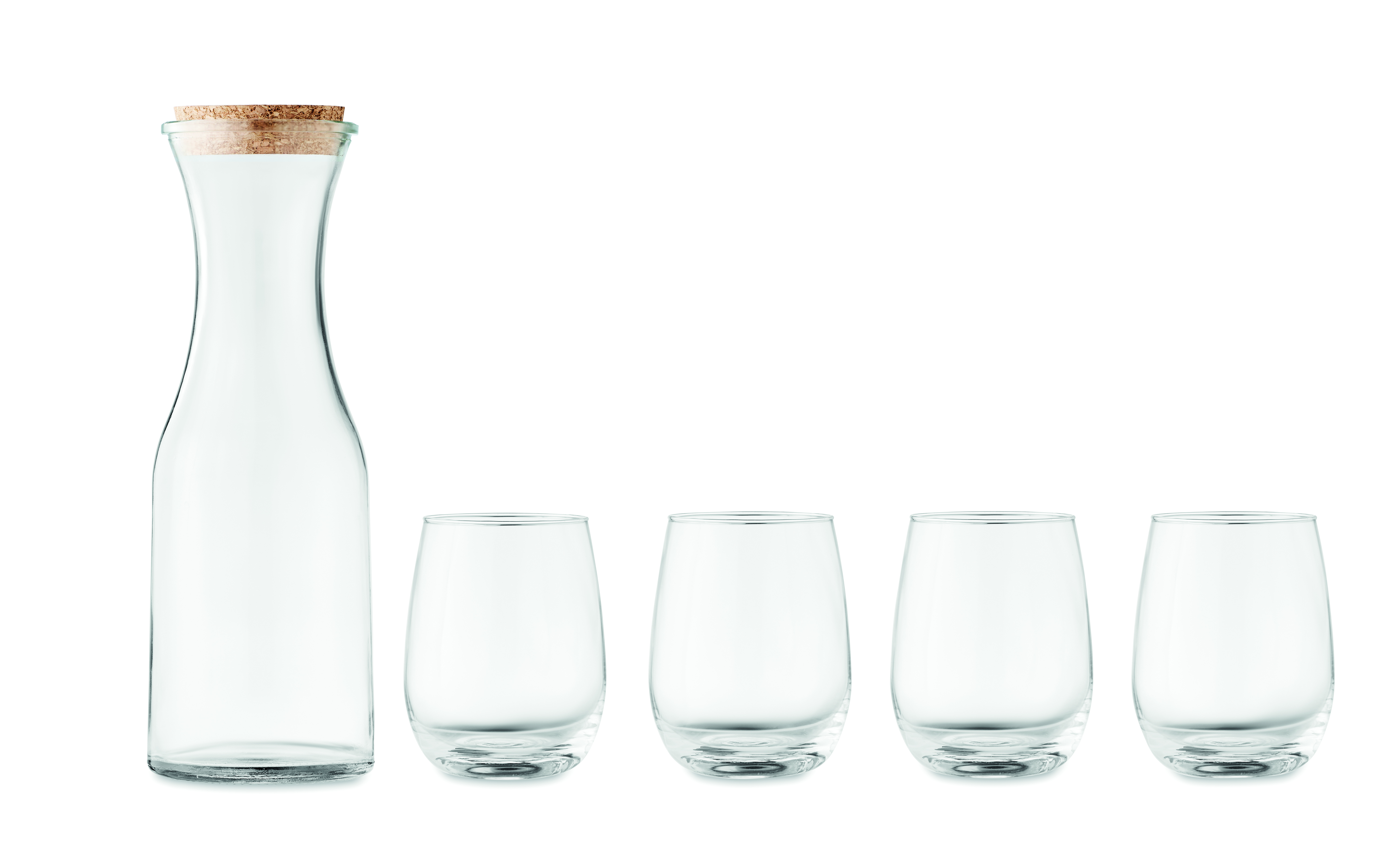 glas, wasserkaraffe, tulpenkaraffe, korkdeckel, gläser-Set