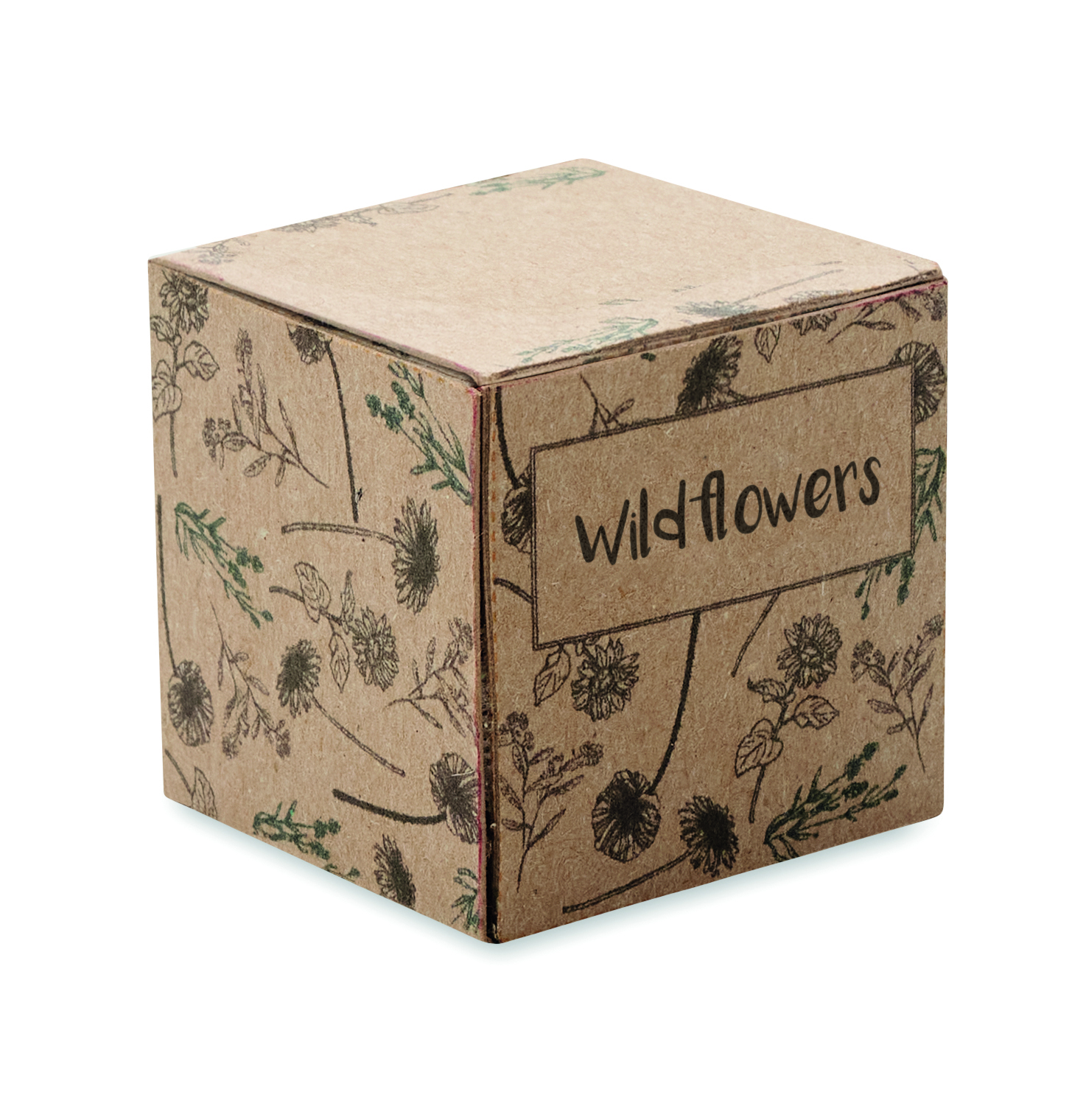 Wildblumen, Kiste, Verpackung, Kraftpappe, Muster