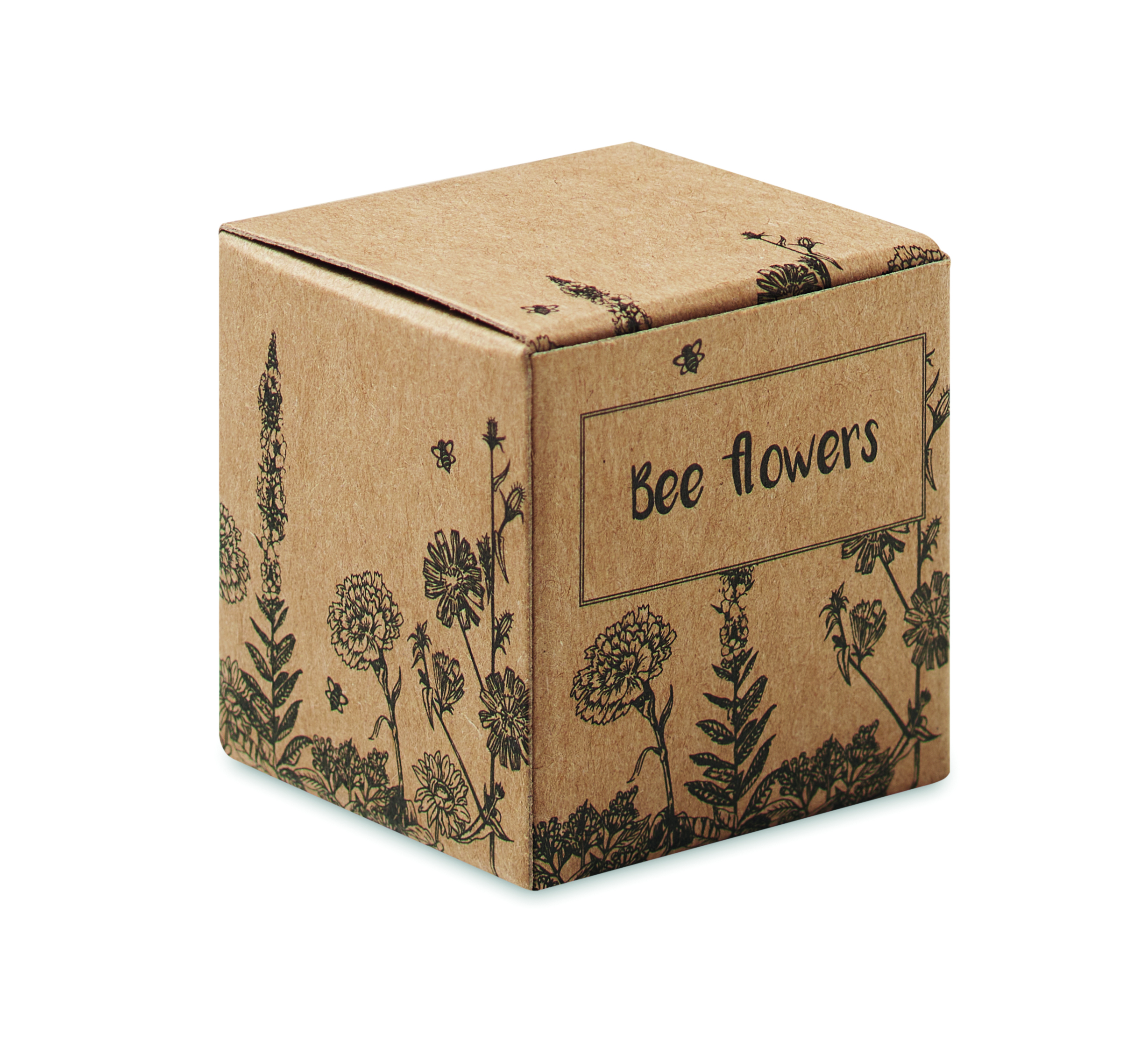 Pflanzenbox, Beetbox, Kartonverpackung, Blumenmuster, Bee flowers