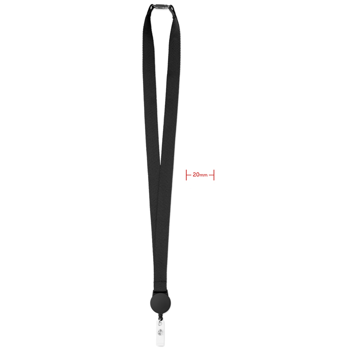 Lanyard, Trageriemen, ausziehbar, Reissverschluss-Anhänger, Nylon, Lanyard, Schulterband, Schlüsselband, schwarz, verstellbar