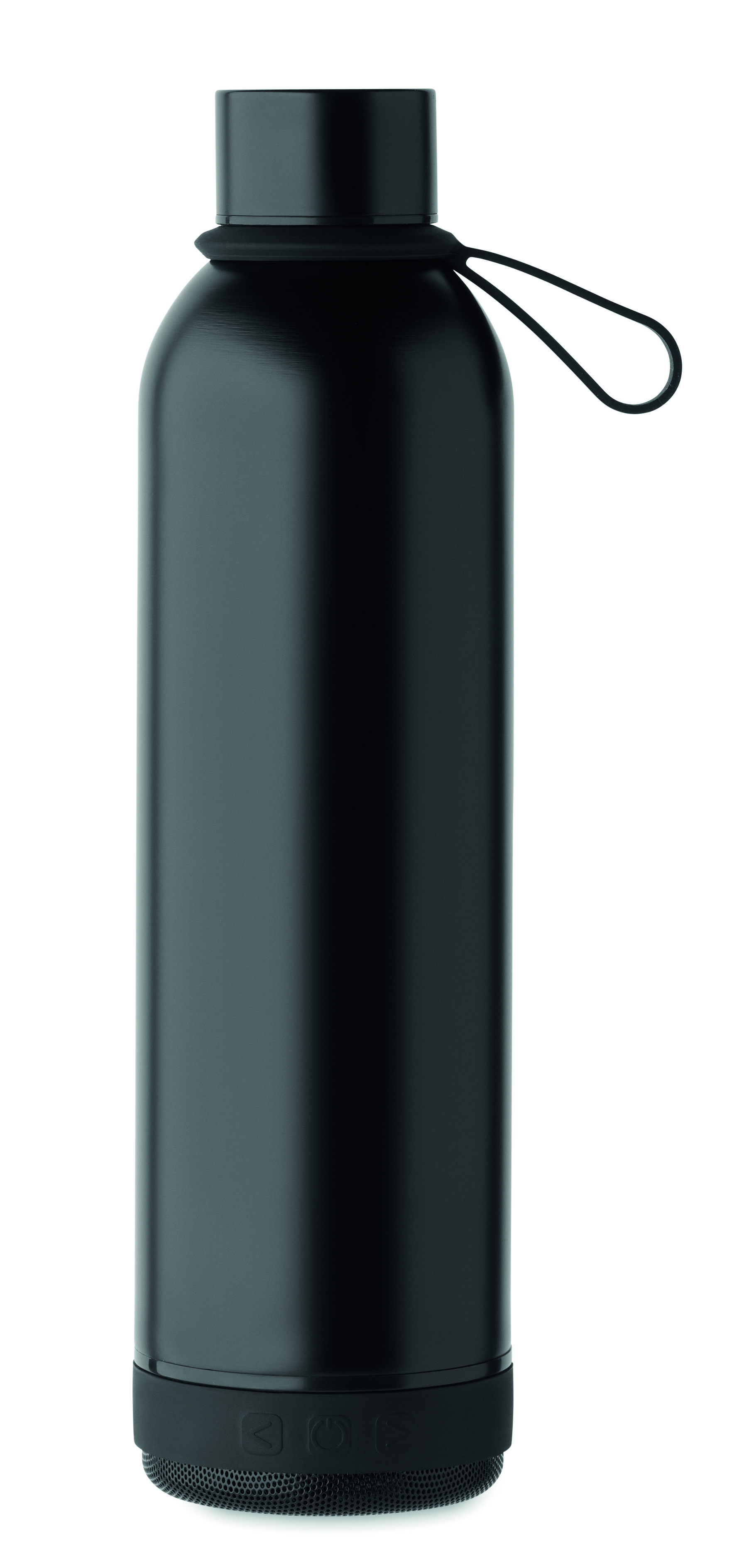 Trinkflasche, Wasserflasche, Metallic Schwarz, Schraubverschluss, Tragelasche, Trinkflasche, Wasserflasche, Metallic, Schwarz, Niedriges Profil, Wasserflasche, Trinkflasche, Edelstahl, Schwarz, Trageband