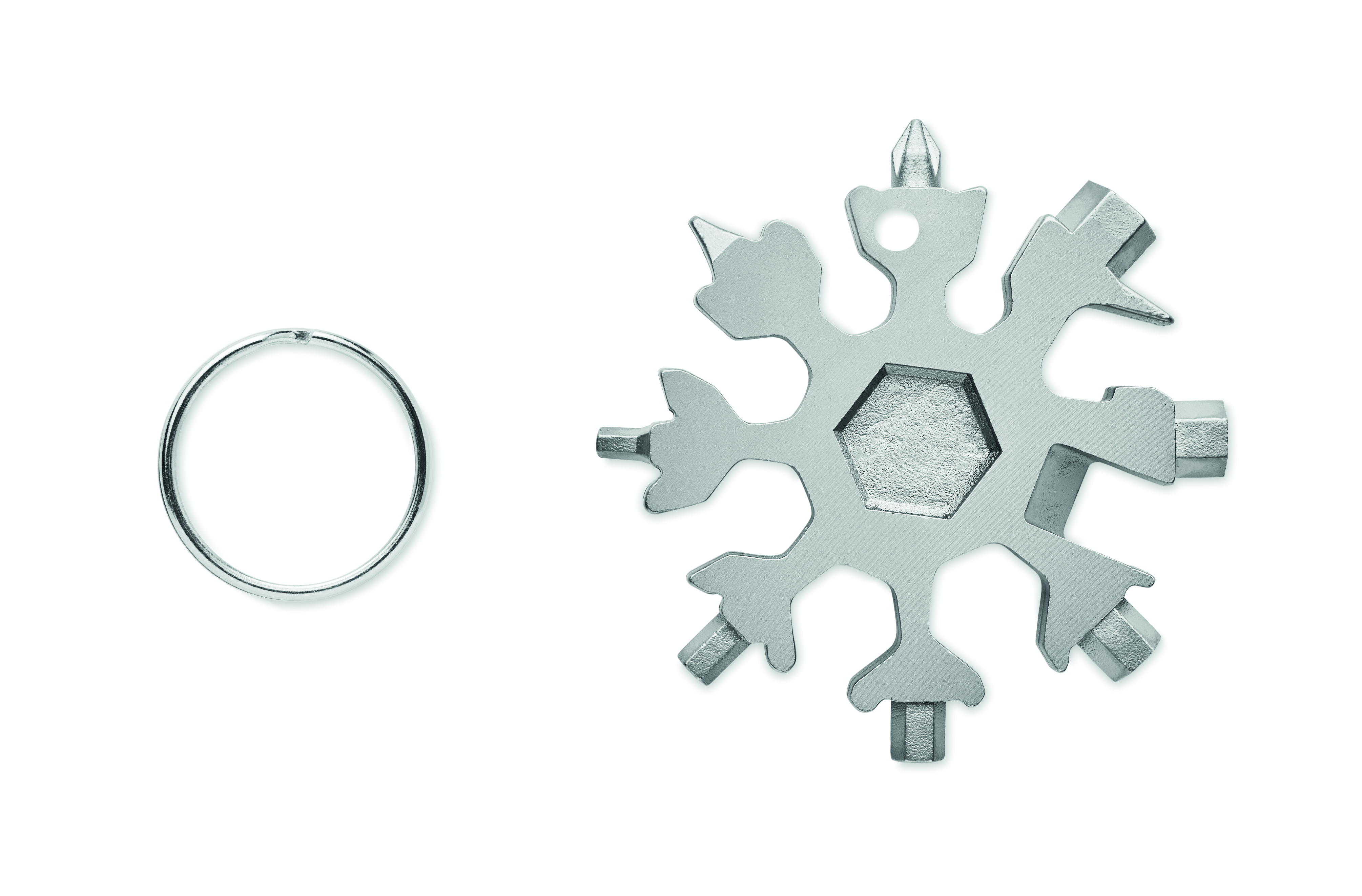 Schneeflocke, Schmuckanhänger, Ring, Metall, Winterdeko