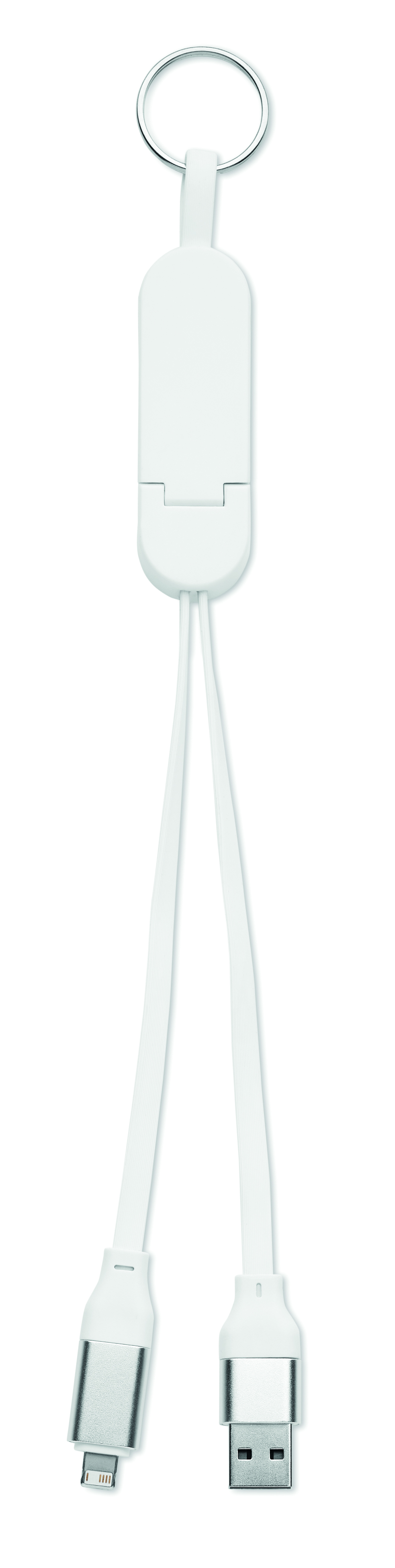 USB-C Kit, Schlüsselanhänger-Kabel, Ladekabel, Kabel mit Schlüsselring, Dualer Anschluss,  keychain,  USB-Kabel,  Lanyard,  weiß,  Doppelende, LED-licht, Kabel-Adapter, Lightning-auf-USB, Ladekabel, Keychain-Kabel