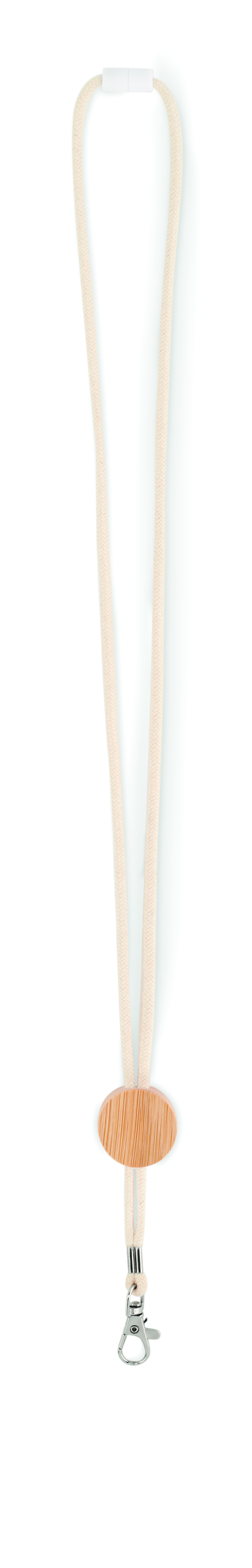 lanyard, strap, clip, wooden bead, adjustable