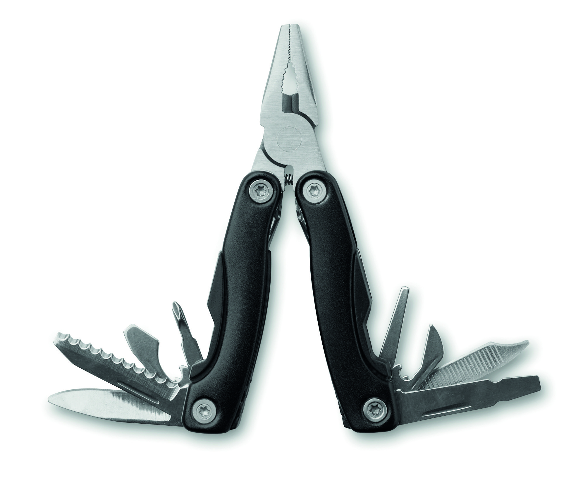 Multitool, Zange, Faltbar, Metall, Schwarz-Griff