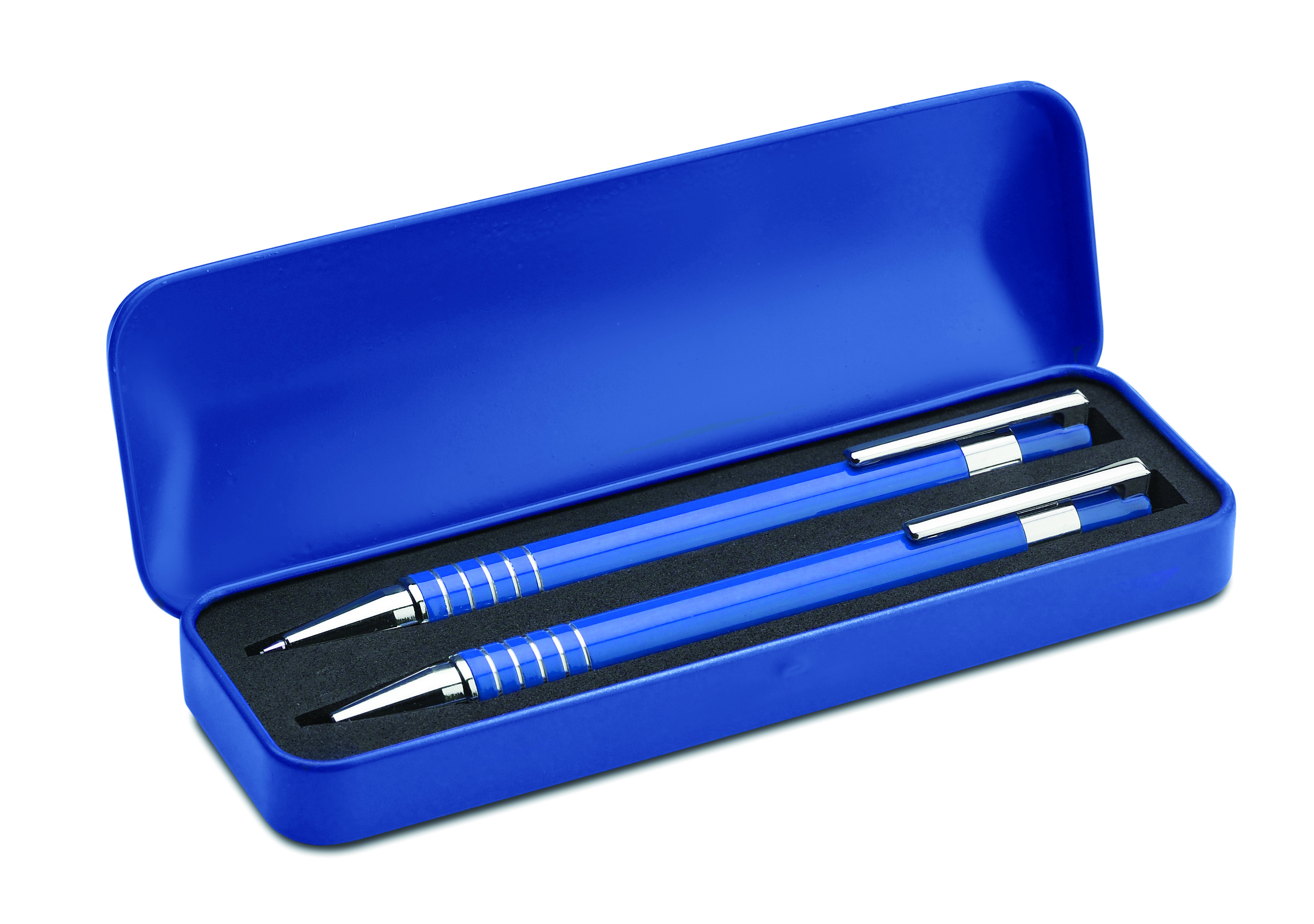 Kugelschreiber, Schreibset, Blau, Metall, Geschenkset, Kugelschreiber, Stift, Blau, Schachtel, Set