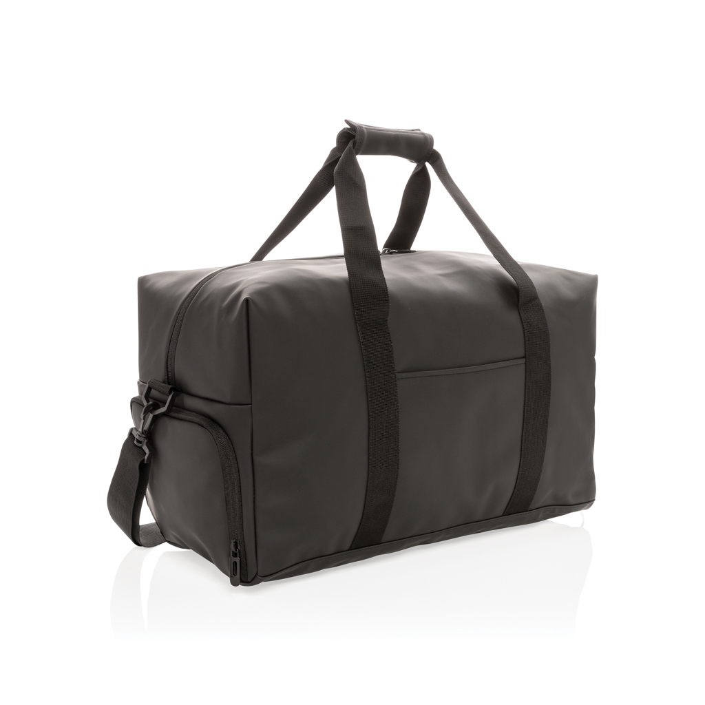 Dunkler Duffel, Duffle Bag, Reisetasche, Nylongewebe, Seitentasche