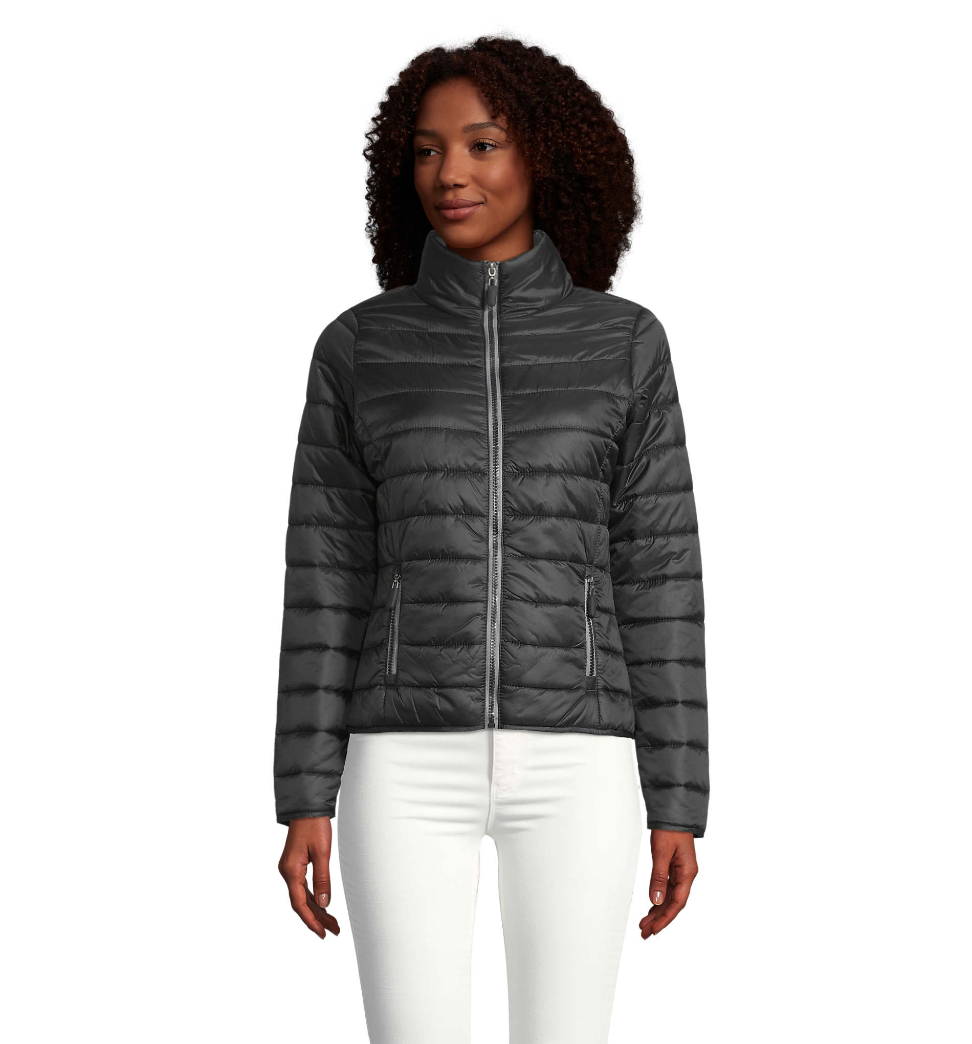 Pufferjacke, Dunkelgrau, Stehkragen, Reißverschluss, Seitliche Taschen, Daunenjacke, Steppjacke, Winterjacke, Reißverschluss, Seitentaschen, Pufferjacke, Steppjacke, Schwarz, Reißverschluss, Zweitenreißverschluss