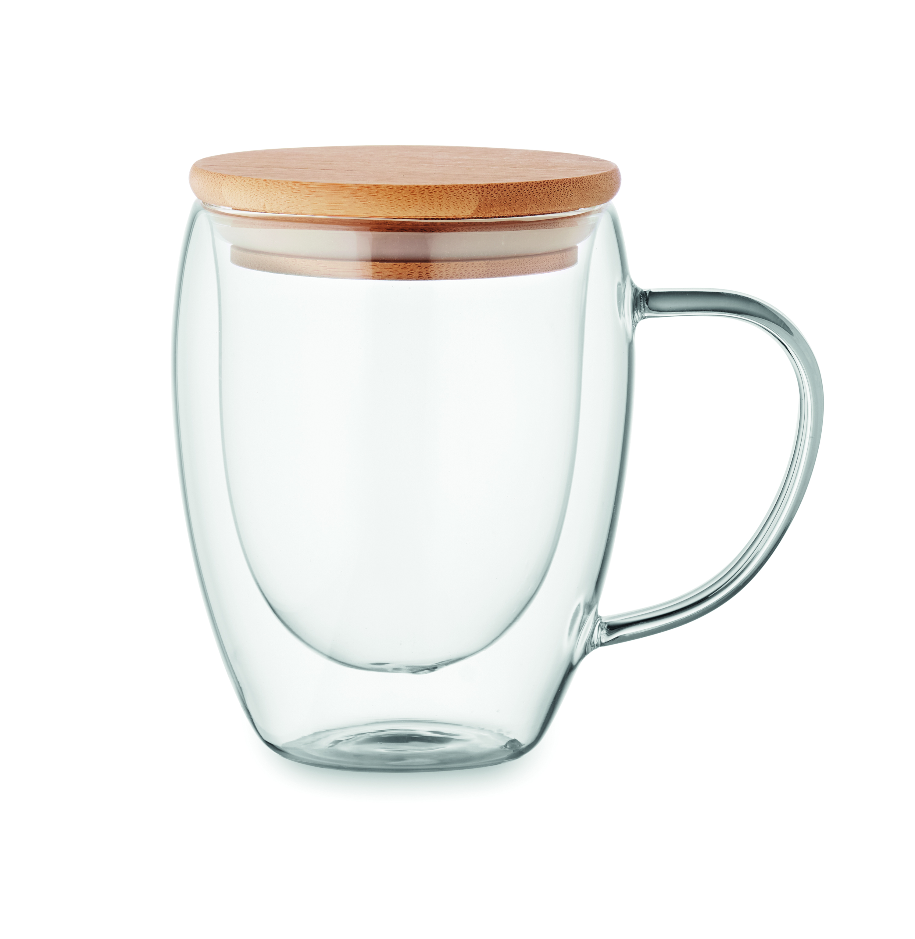 Glasbecher, Tee-Becher, Glass mug, Holzdeckel, Klarglas, Glasbecher, Tee-Glas, Holzdeckel, Kaffeebecher, Glas-Mug, glasbecher, glas, tasse, glasmug, kleine tasse, Glas, Becher, Holzdeckel, Doppelwand, Glasbecher