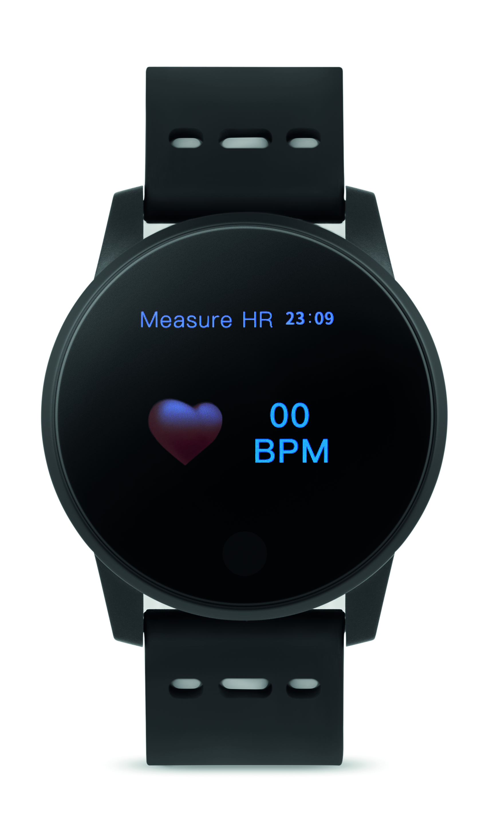 Smartwatch, Herzfrequenz, Digitale Anzeige, Schwarzes Armband, Rundes Display