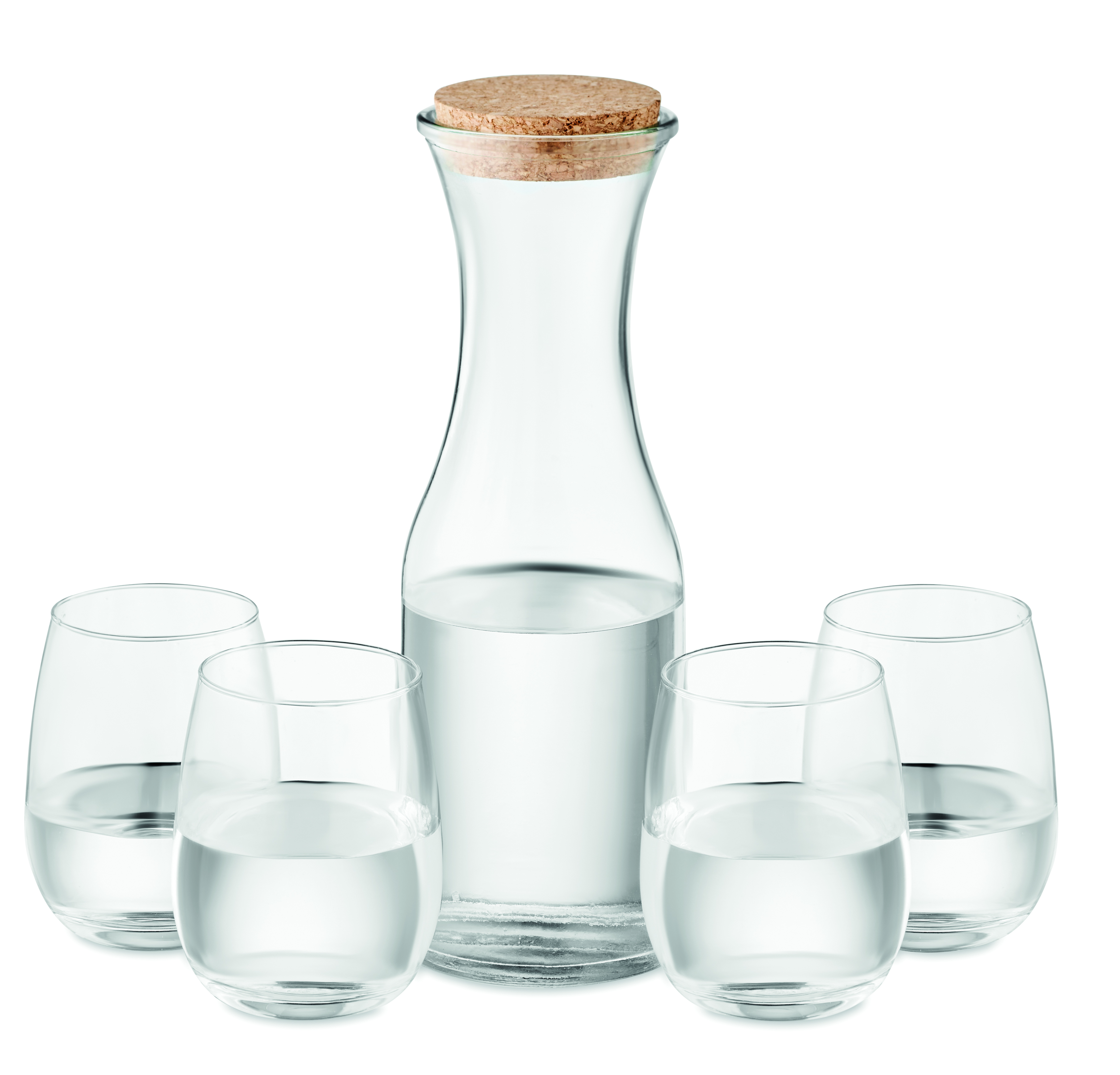 gläser, Karaffe, Flasche, Glas-Set, Korken