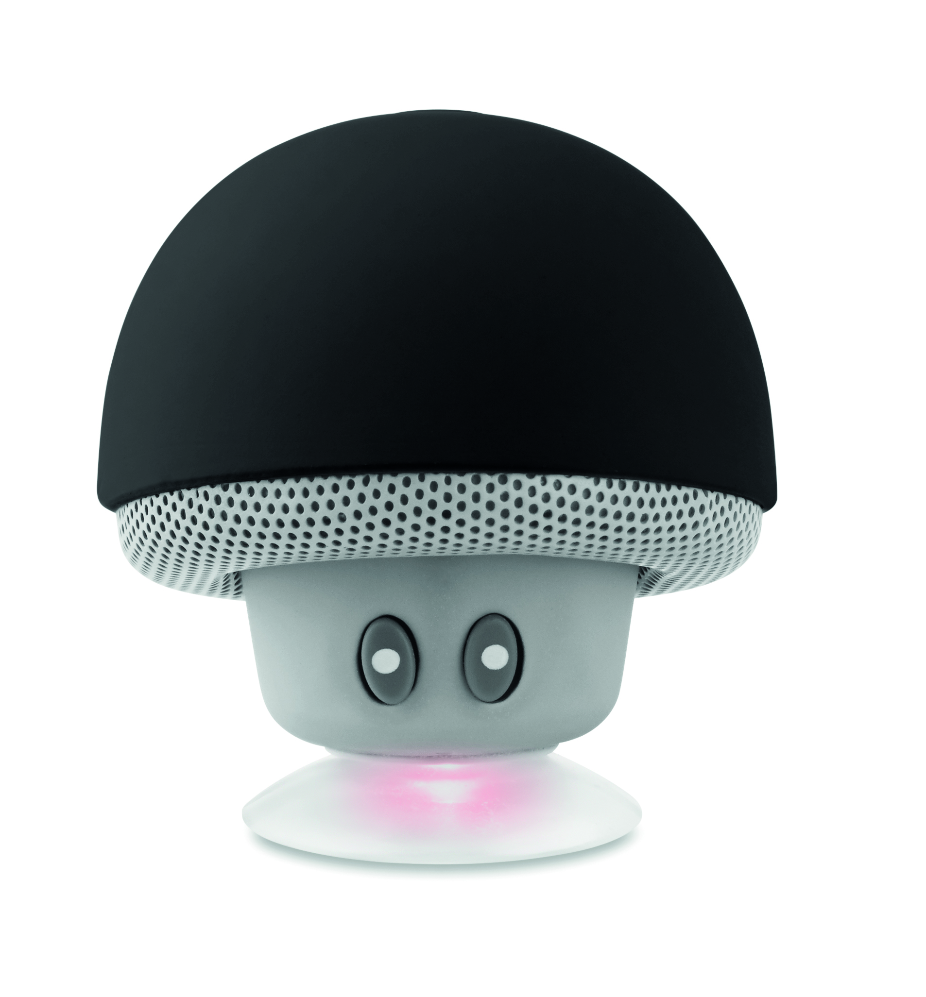 Smart Speaker, Pilzform, grauer Sockel, pinkes Licht, Netzmaske, smartspeaker, kleinerlautsprecher, pilzform, LED-Licht, Metallgitter