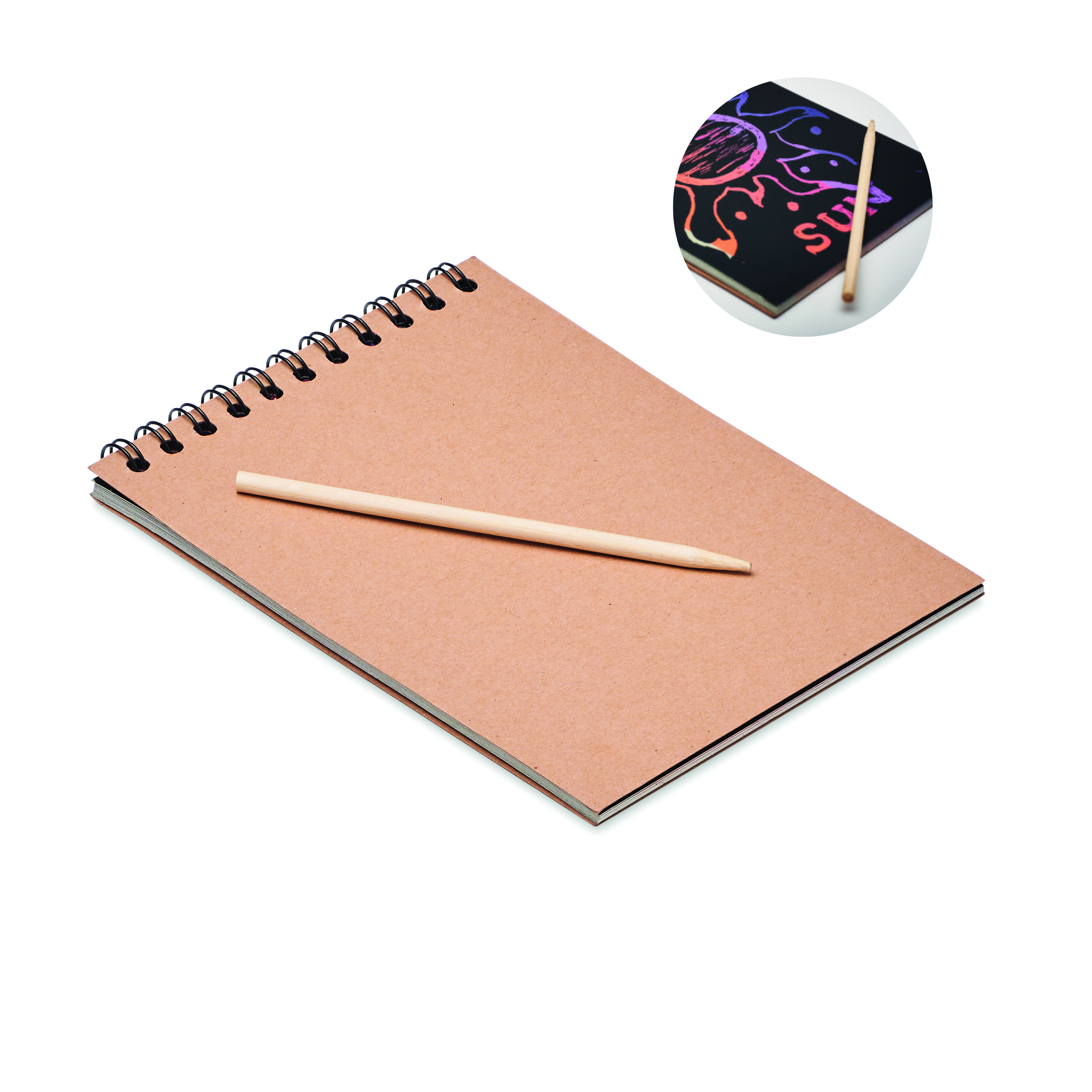 notebook, spiral-bound, Kraftpapier, Bleistift, Tagebuch