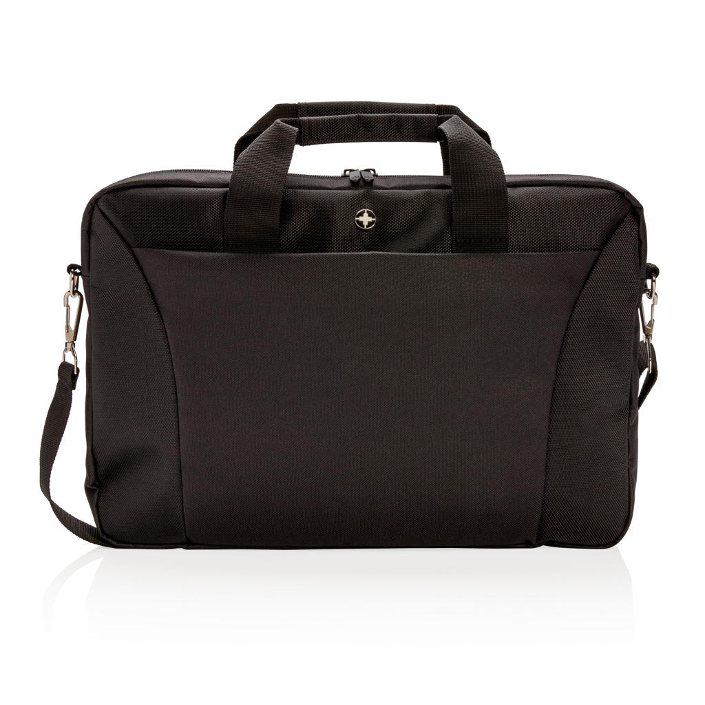 Laptop-Tasche, Schultertasche, Nylon, schwarz, Tragegriff