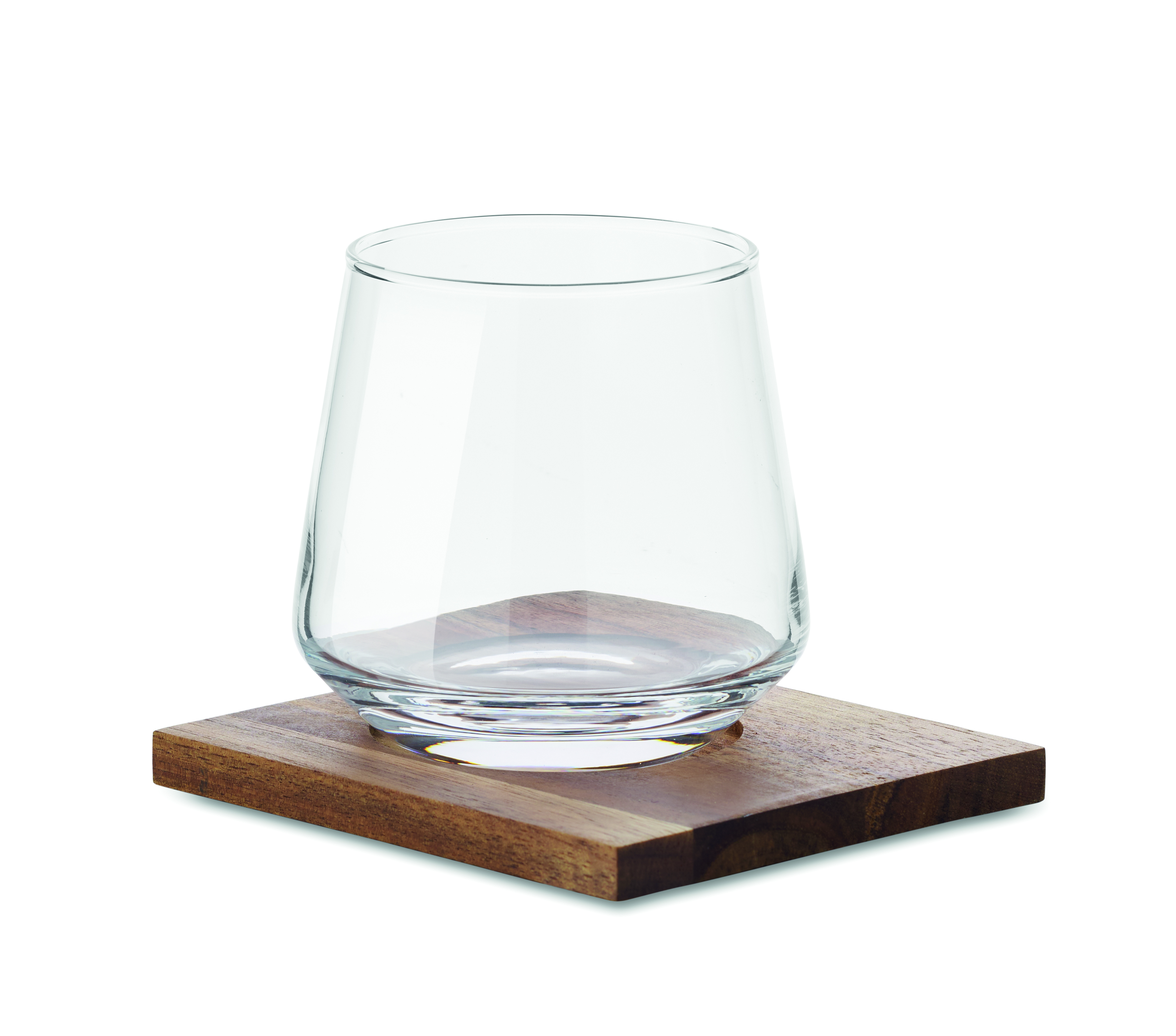 Glas, Weinglas, Kühlglas, Holzunterlage, Trinkglas, Glas, Tumbler, Kühlabsteller, Holzunterlage, Transparente Form, Glas, Weinglas, Bodenglas, Holzuntersetzer, Transparent