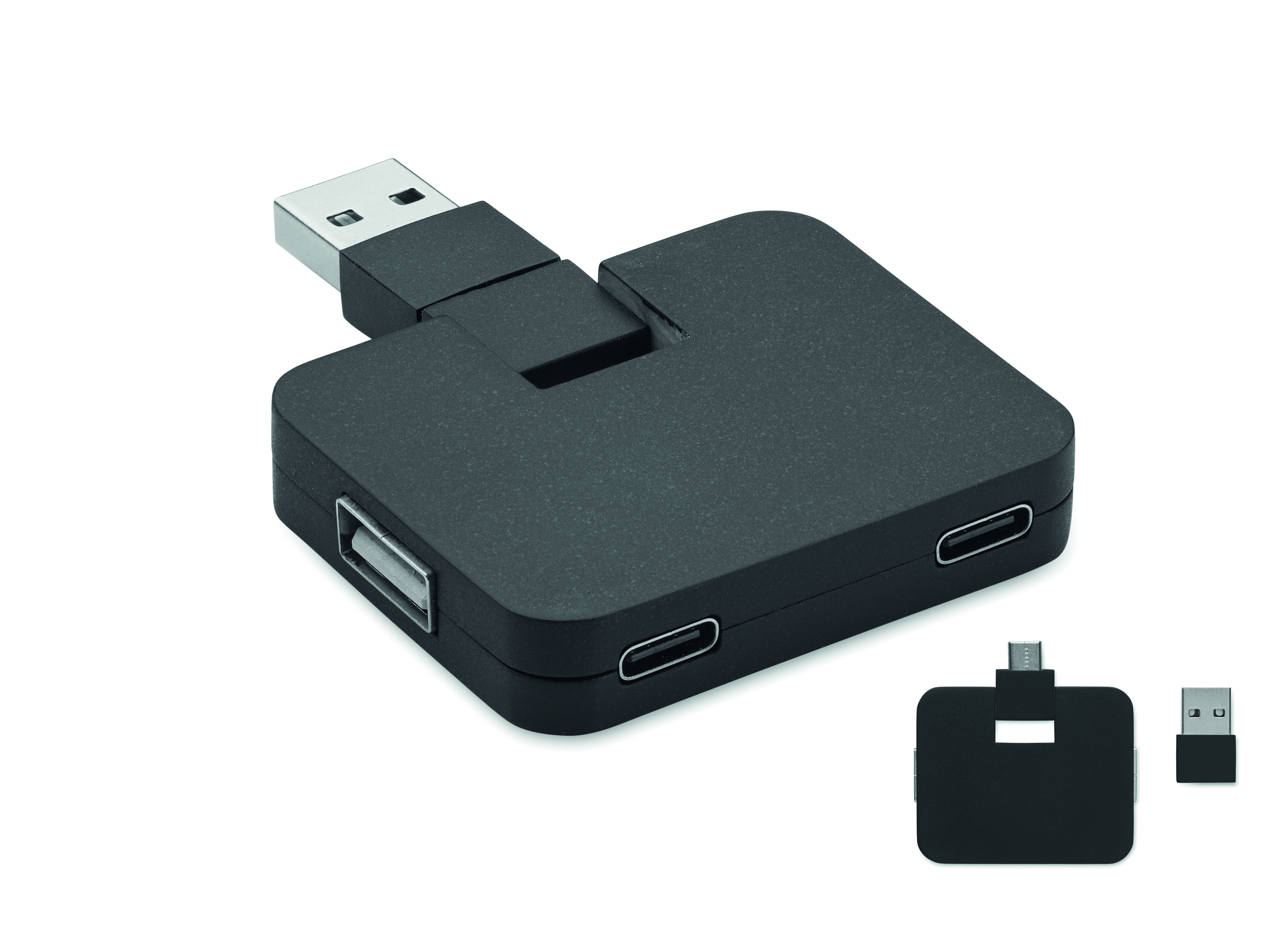 USB-C Hub, USB Adapter, HDMI-like Port, Multiport, Schwarz Kunststoff, usb-hub, adapter, micro-usb, multistation, schwarz, USB-Hub, HDMI, Adapter, Schwarz, Mehrfachanschluss, USB-C-Hub, Multiport-Adapter, HDMI?, USB-A-Anschluss, Schwarz-plastik