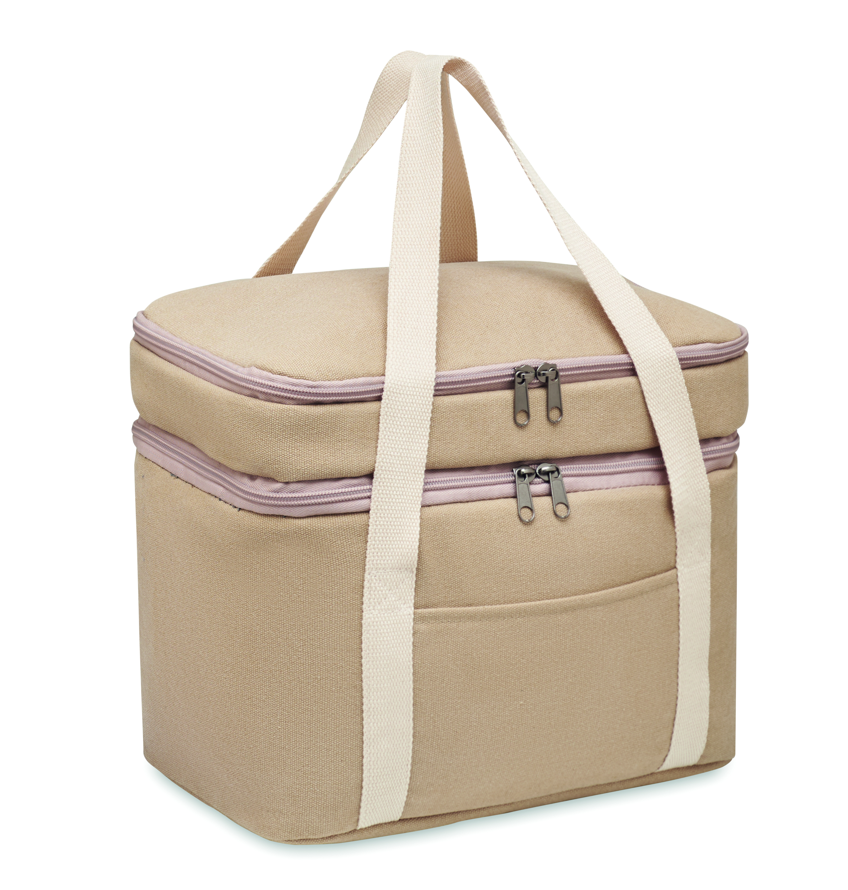 tote bag, Kosmetiktasche, beige, zweifarbig, Reißverschluss