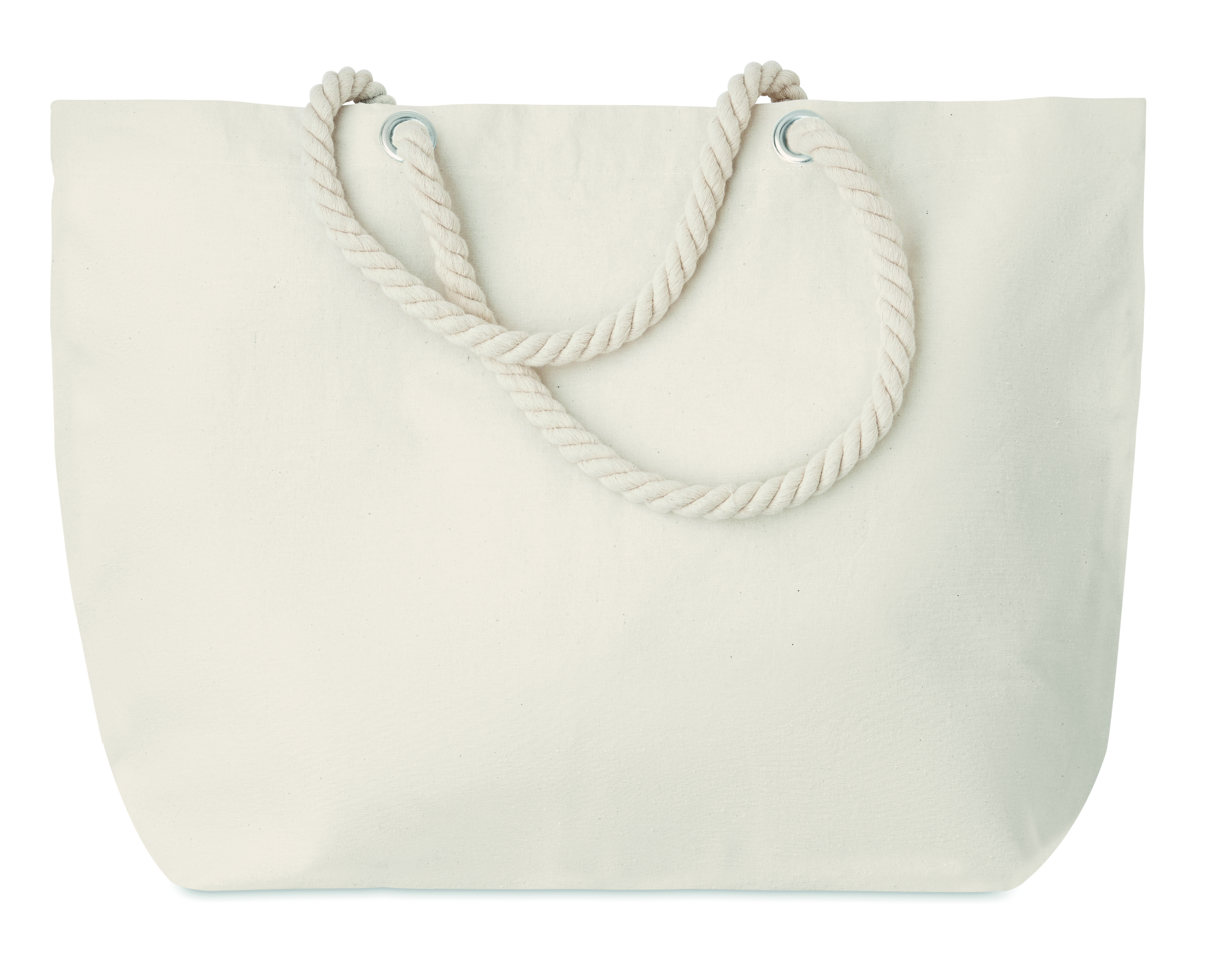 Canvas-Tasche,  Tote-Bag,  Rope-Griffe,  Cremefarben,  Canvas-Material, Canvas-Tasche, Seilhenkel, Tote-Bag, unifarben beige, Baumwoll-Canvas