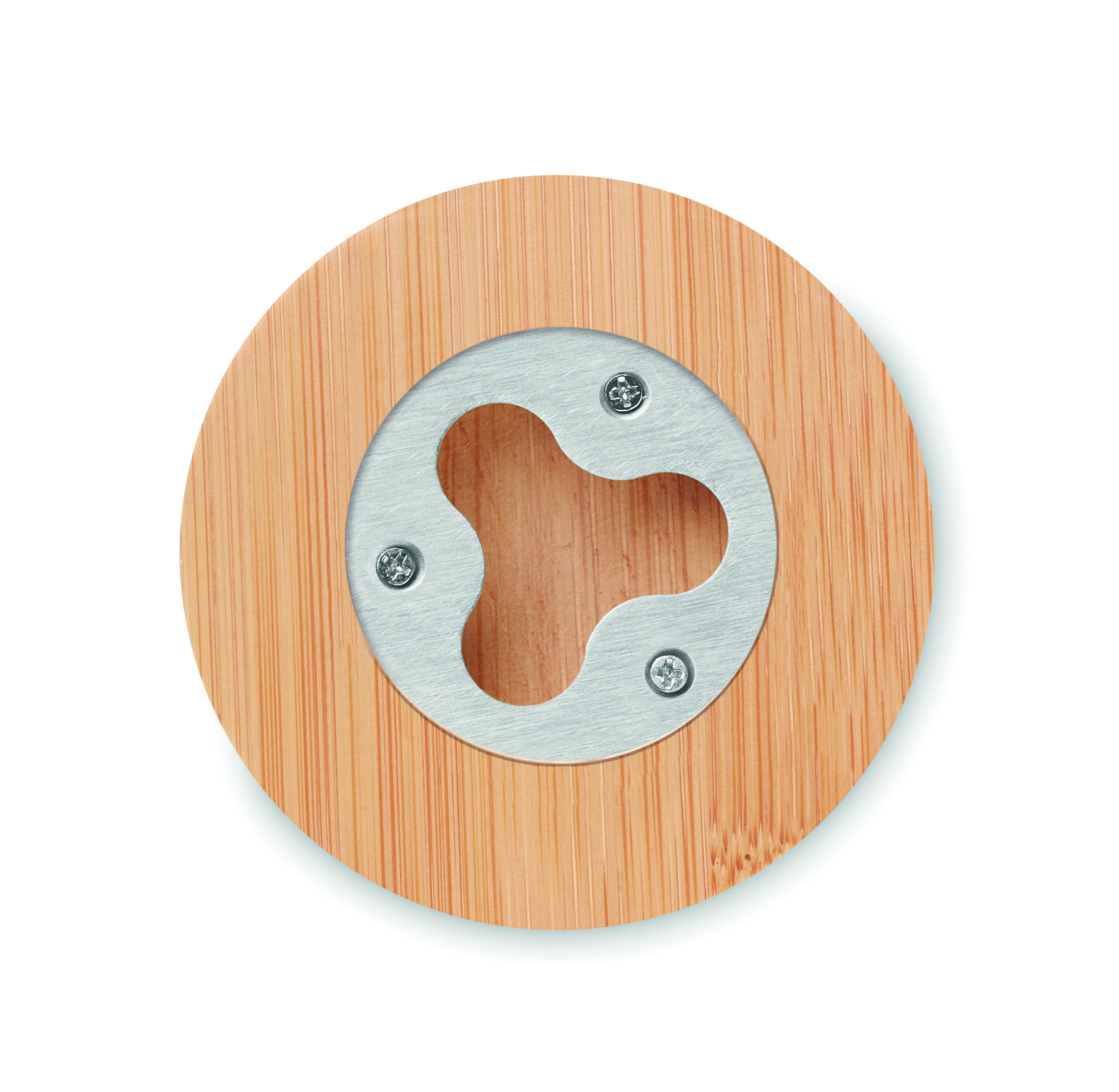 Holz, Rund, Untersetzer, Metallring, Löcher