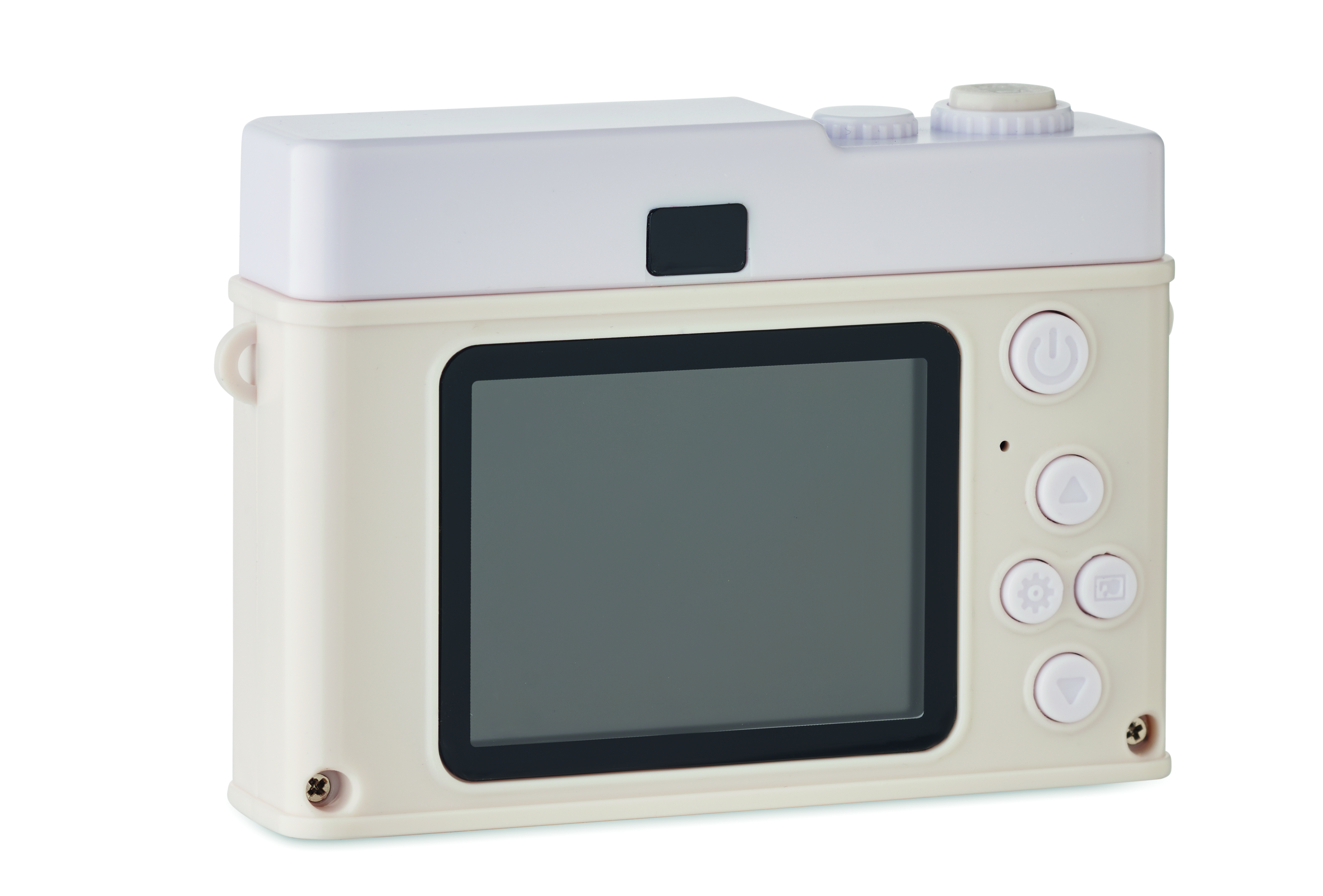 Kamera, Spielzeugkamera, LCD-Bildschirm, Weiß, Knöpfe