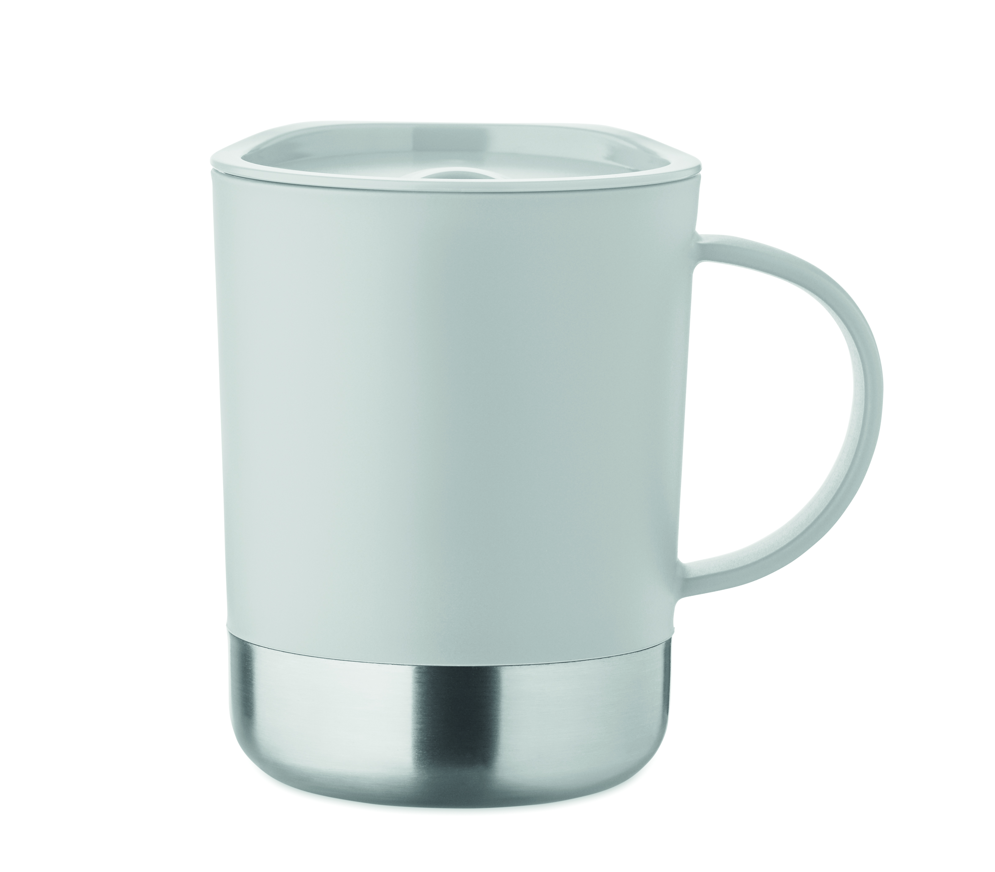 Tasse, Becher, Kaffeebecher, Thermobecher, Edelstahlbasis, Becher, Tasse, Keramik, Kaffeebecher, Metallring