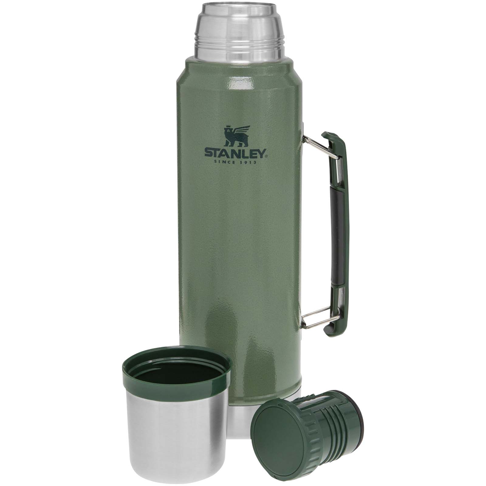 Thermoskanne, Stahl, Grün, Auslaufsicher, Griffhalterung, Thermos, Edelstahl, Grün, Karabiner, Isolierte Flasche