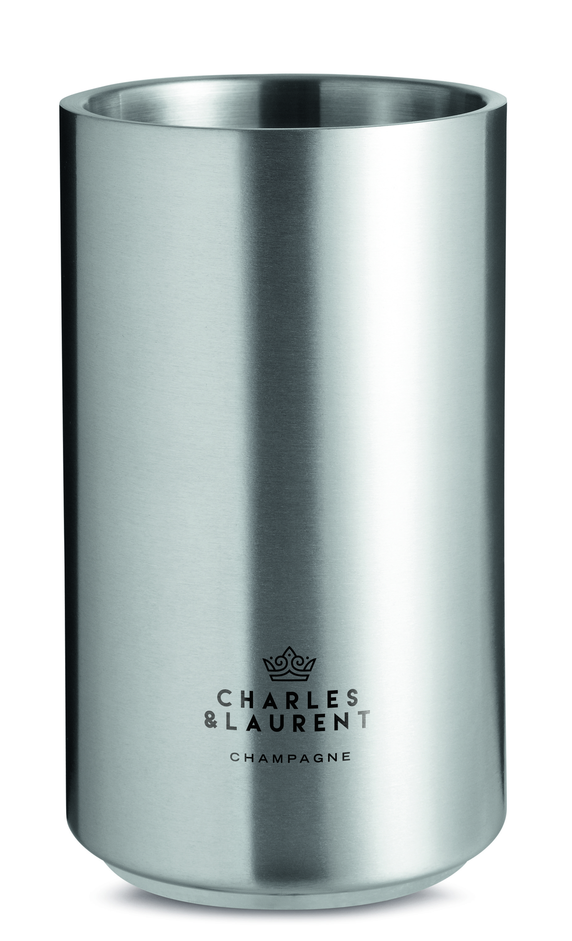 Champagner-Glas, Edelstahl, Silber, Becher, Charles & Laurent