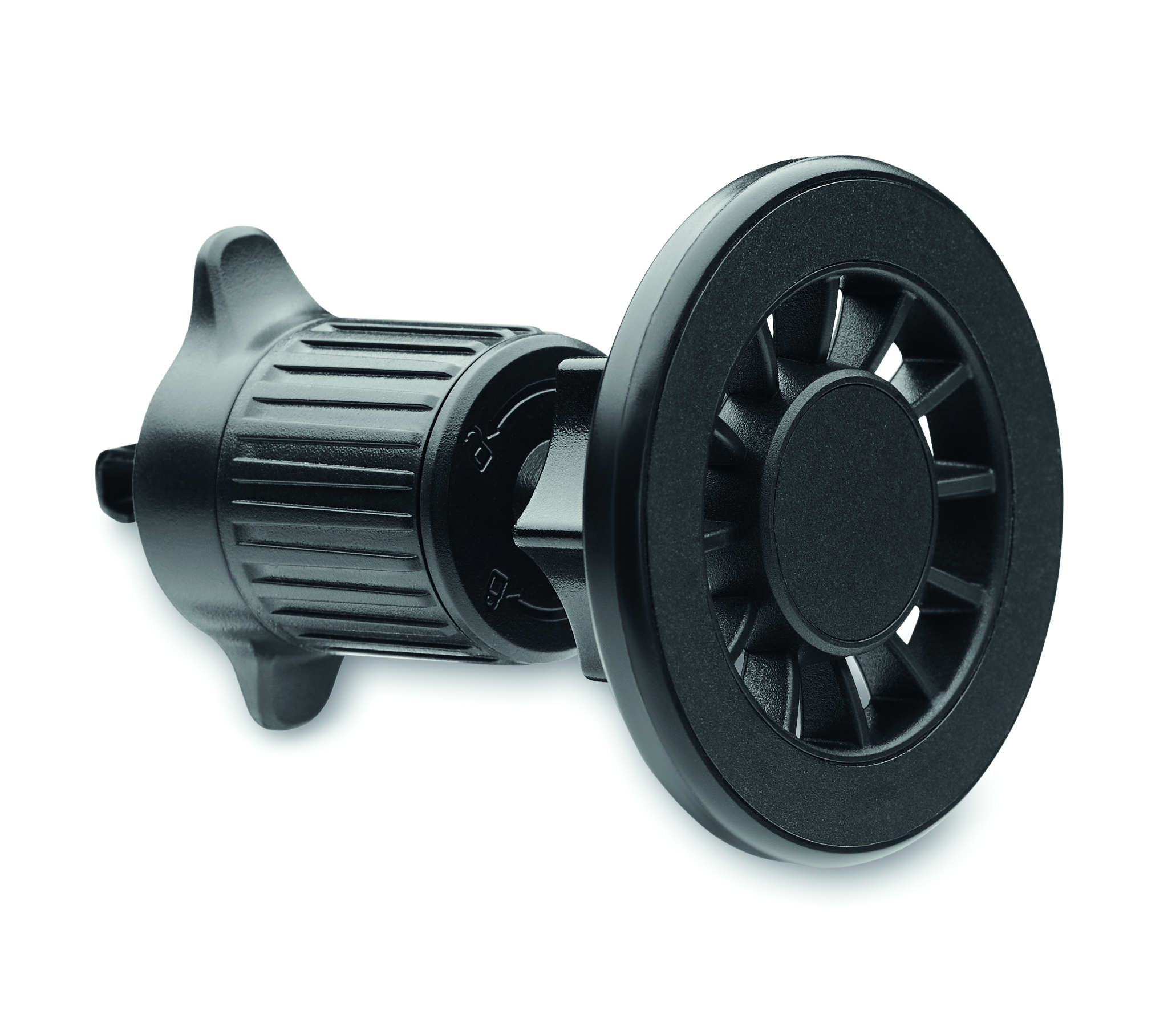 Kfz-Adapter, Ventiladapter, Schnellkupplung, Unterlegscheibe, Rändelknopf, Klemmclip, Gurtführung, Ratschen, Schwarz, Druckverschluss, Klickscheibe, Gummi-Rad, Schnellverschluss, Schwarz, Adapter