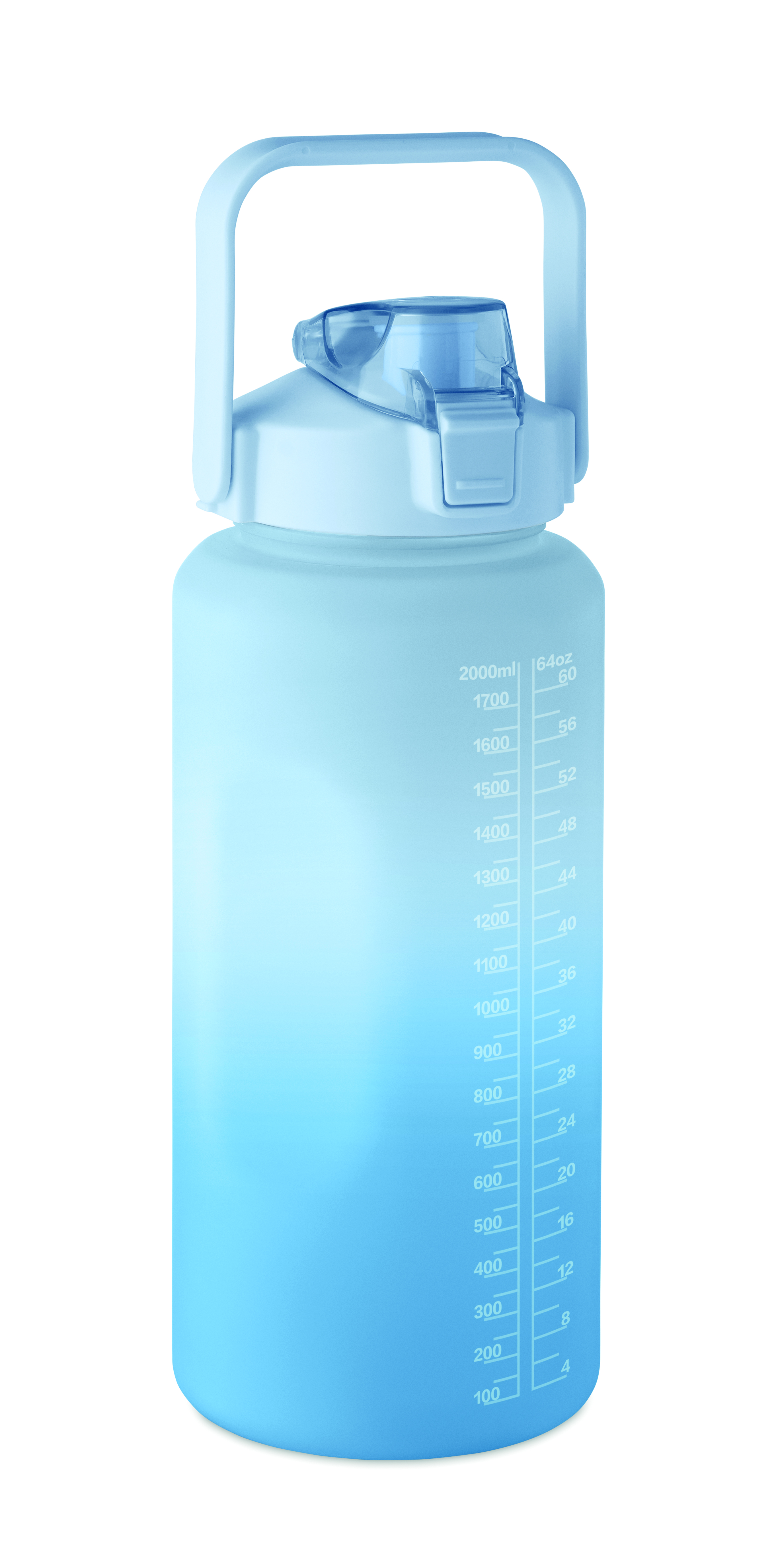 Wasserflasche, Plastikflasche, Sportflasche, Messskala, Blaue Farbe