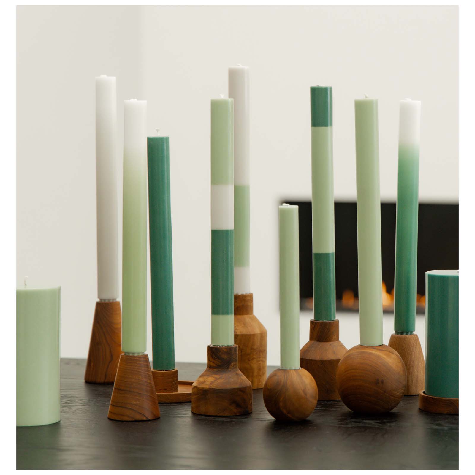 kerzen, stumpenkerzen, grün, holz, tischdeko