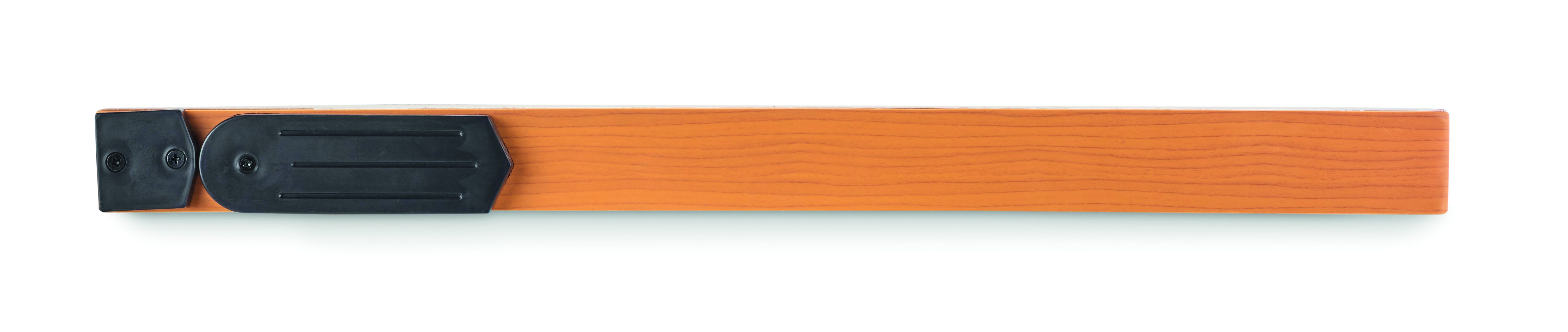 holzstab, Lineal, Messwerkzeug, orangesfarbenes Holz, Plastikenden