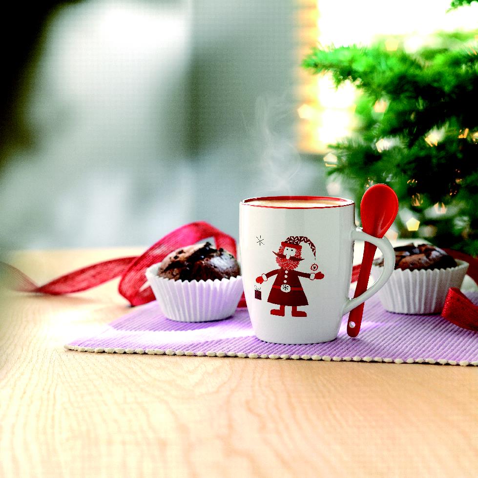Tasse, Mug, Weihnachten, Santamug, Schoko-Muffin, Tasse, Weihnachten, Santa-Design, Kaffeebecher, Muffins, Becher, Tasse, Weihnachten, Mug, Weihnachtsdesign