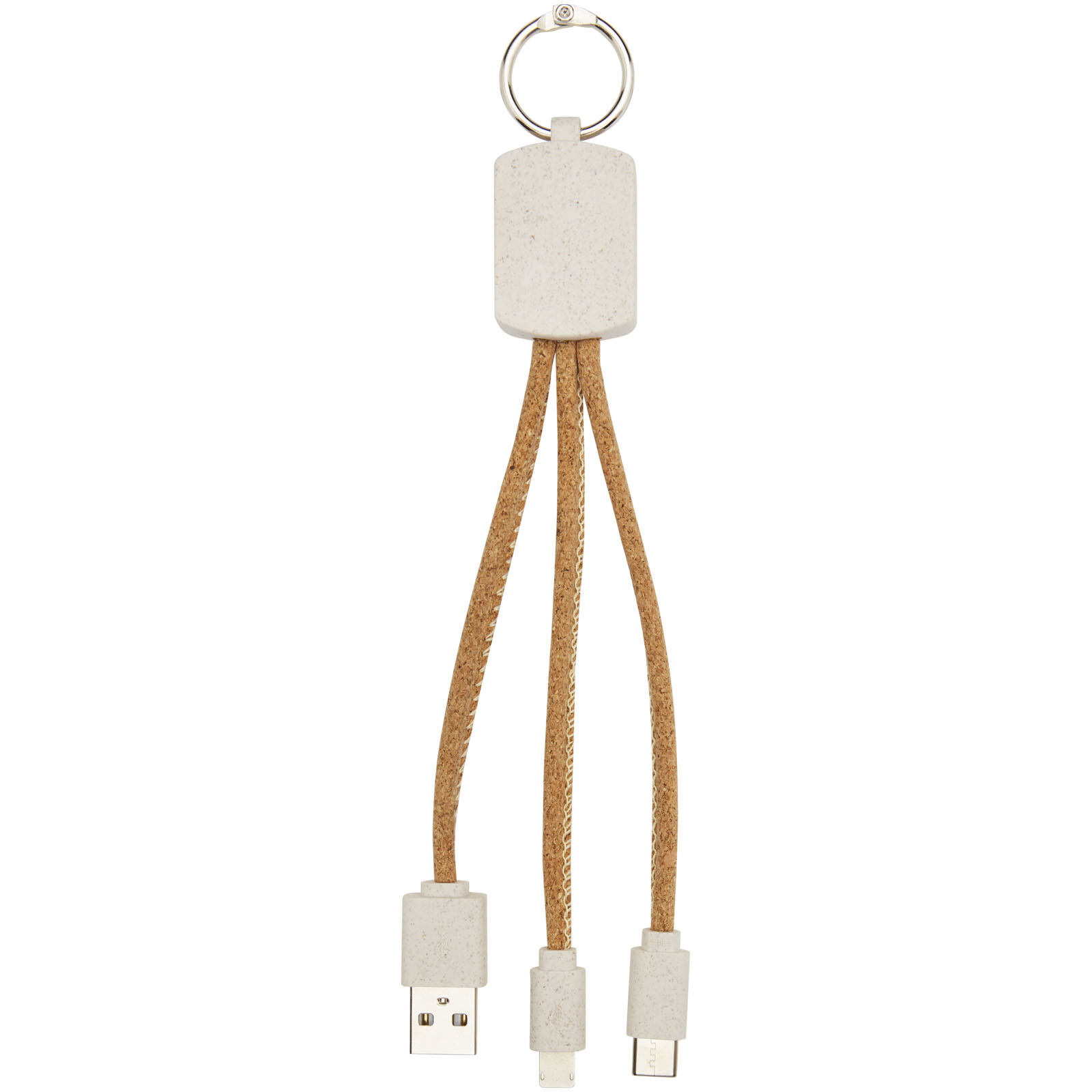 Schlüsselanhänger, USB-Kabel, Leder, Kordel, Knoten