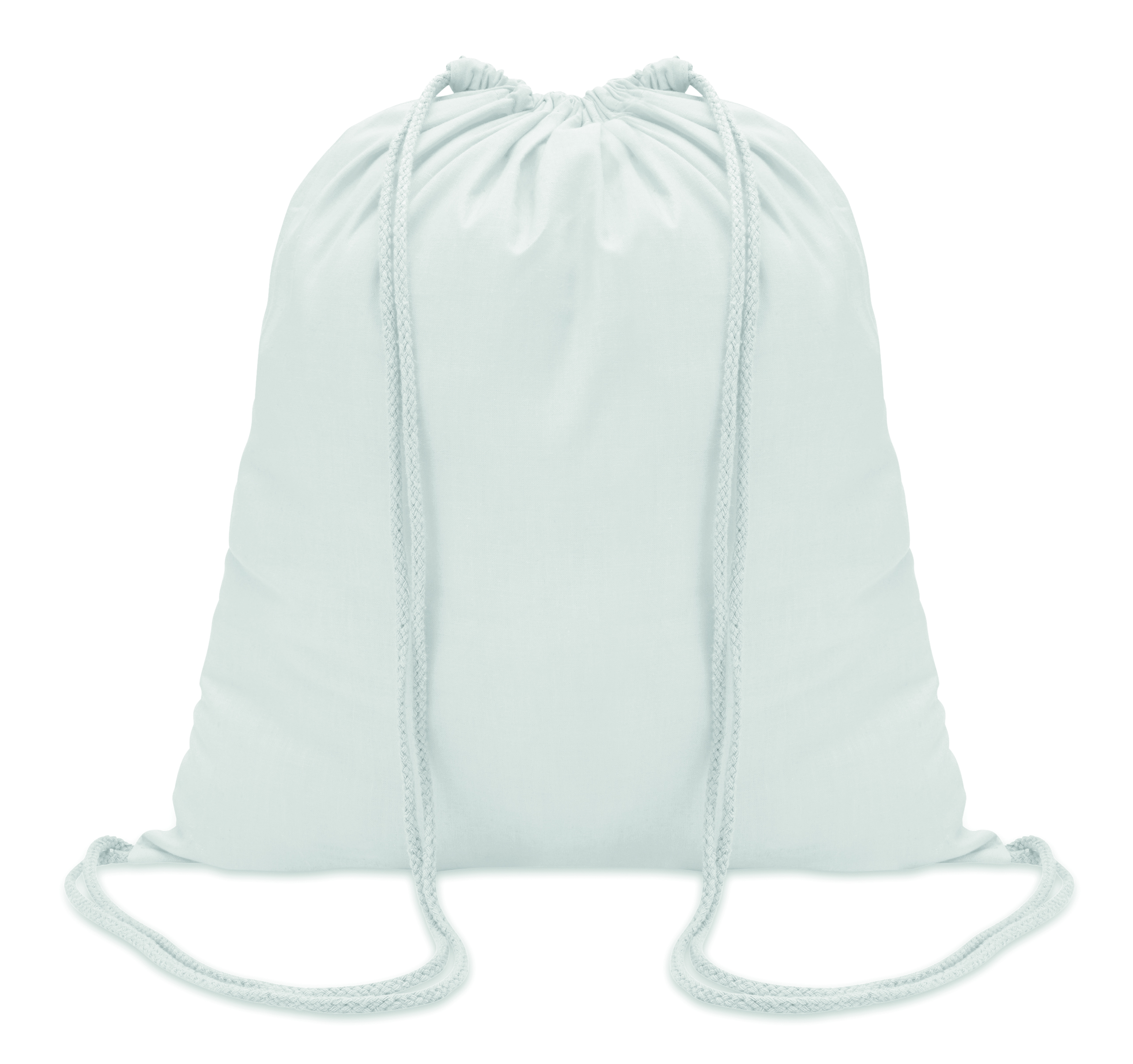 drawstring bag, cinch bag, backpack, light blue, fabric pouch