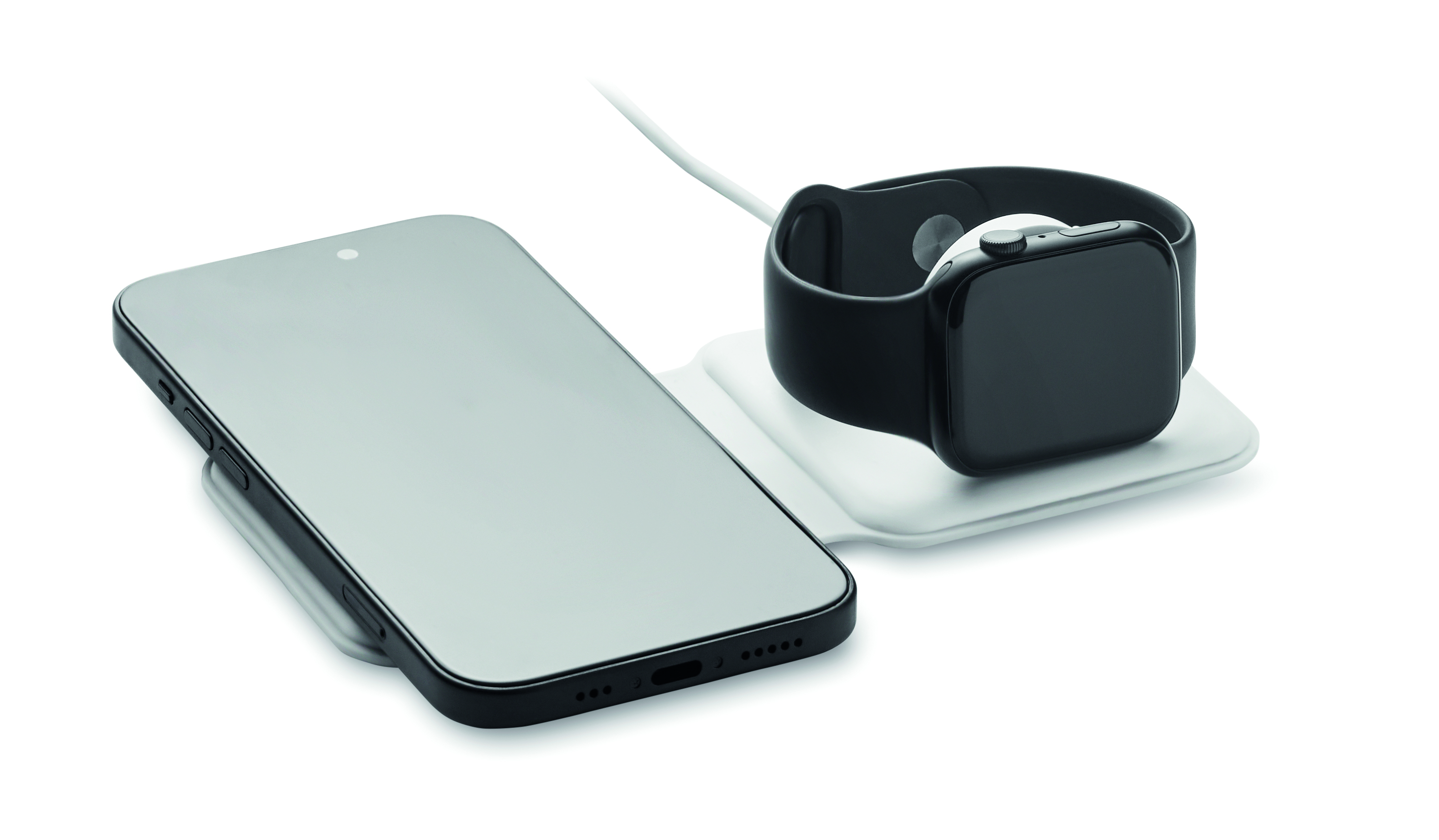 iPhone, Smartphone, Kabelloses Ladegerät, Uhr, Apple Watch, smartwatch, drahtloses ladegerät, ladehalter, schwarz, bildschirm, smartphone, kabelloses ladegerät, uhr, smartwatch, schwarz